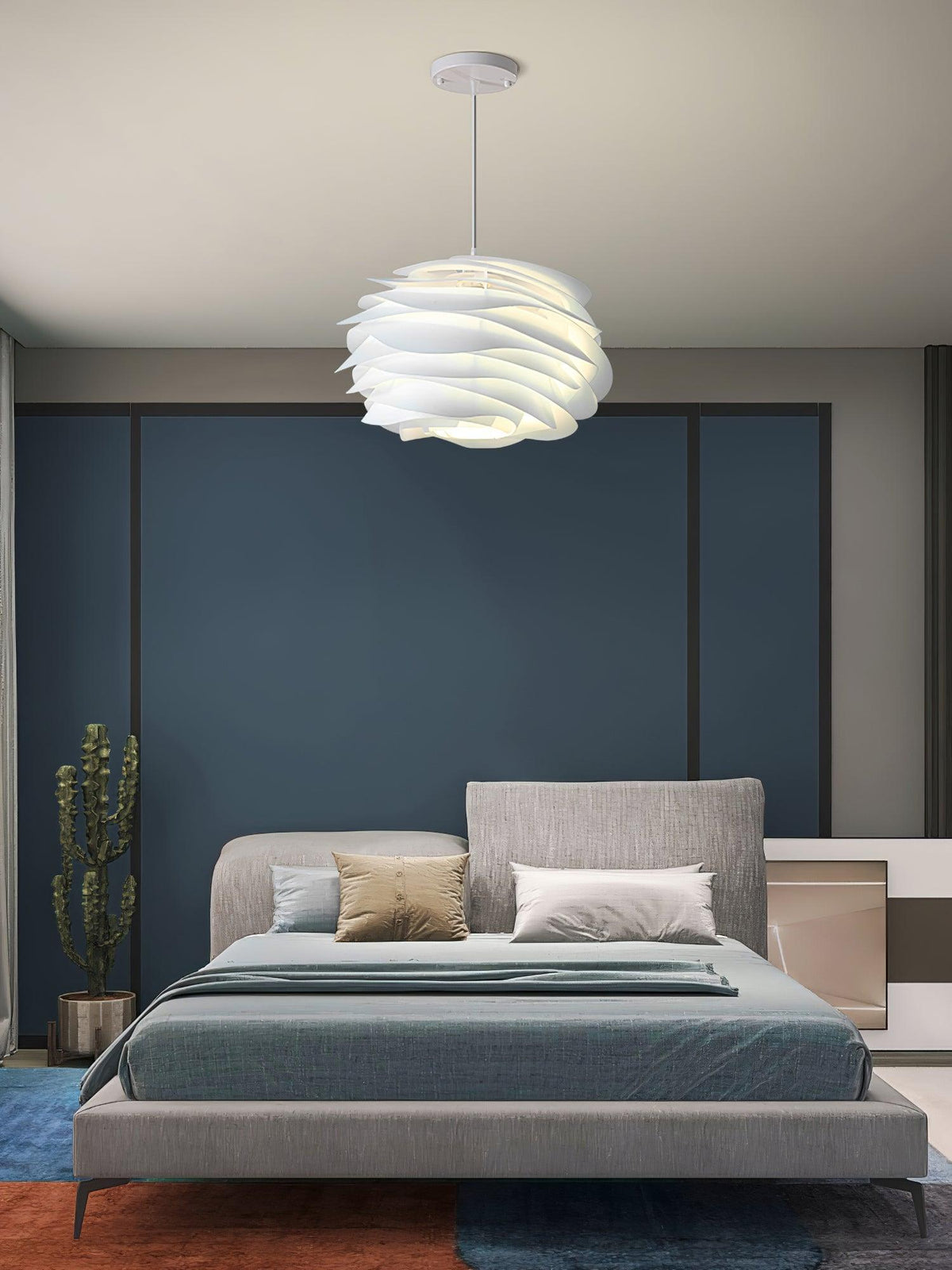 Kirove hanglamp PVC roosbloemen gelaagd romantisch