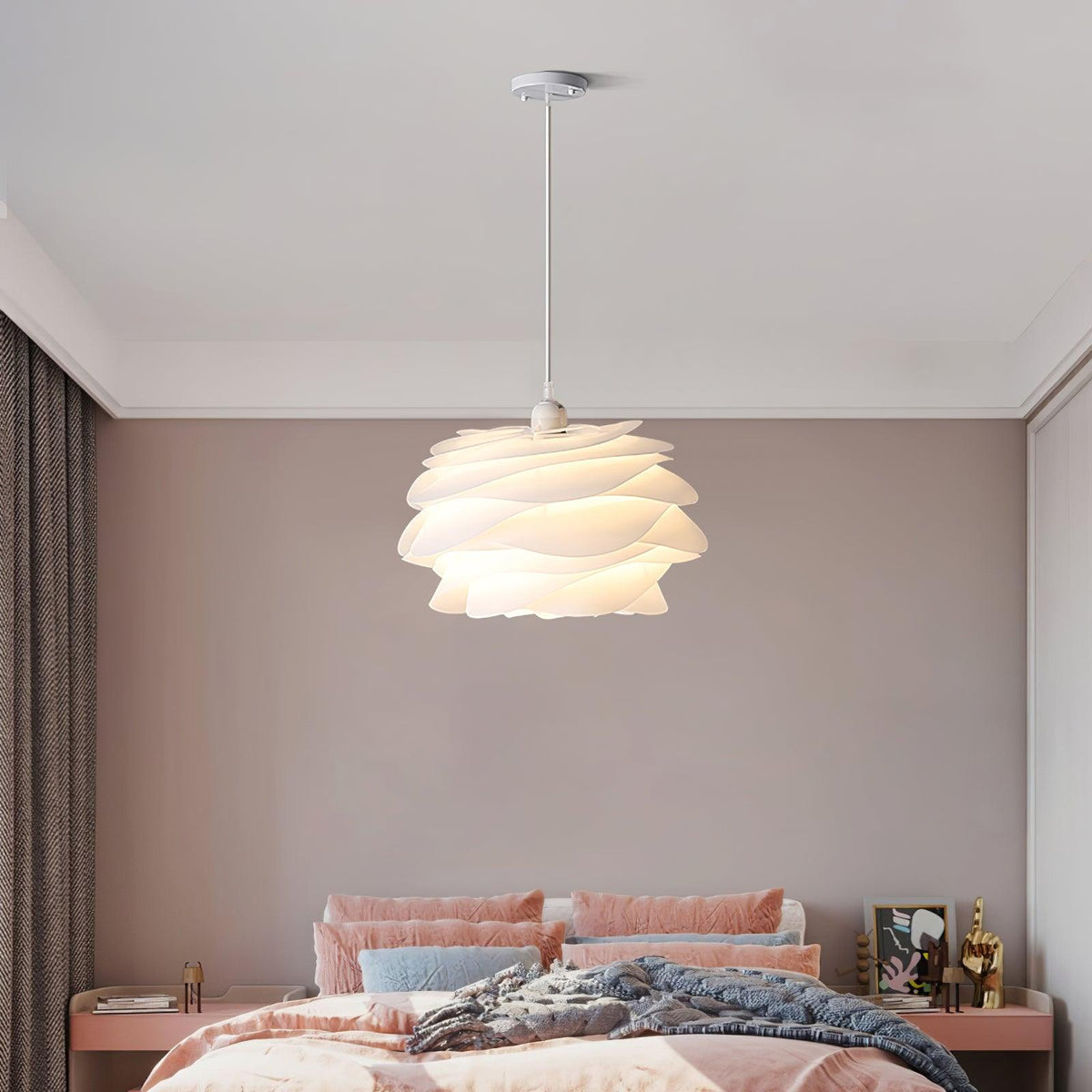 Kirove hanglamp PVC roosbloemen gelaagd romantisch