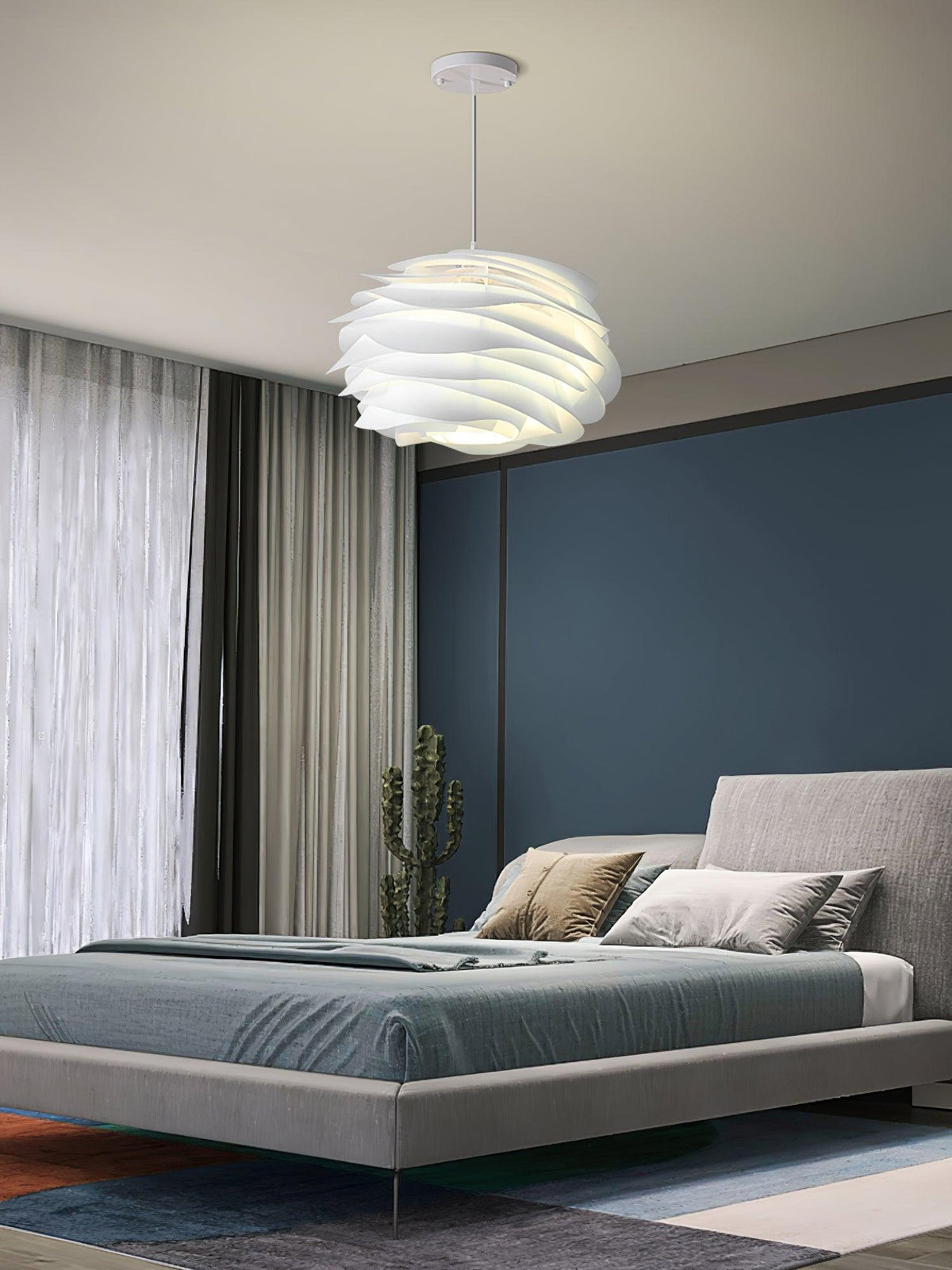 Kirove hanglamp PVC roosbloemen gelaagd romantisch