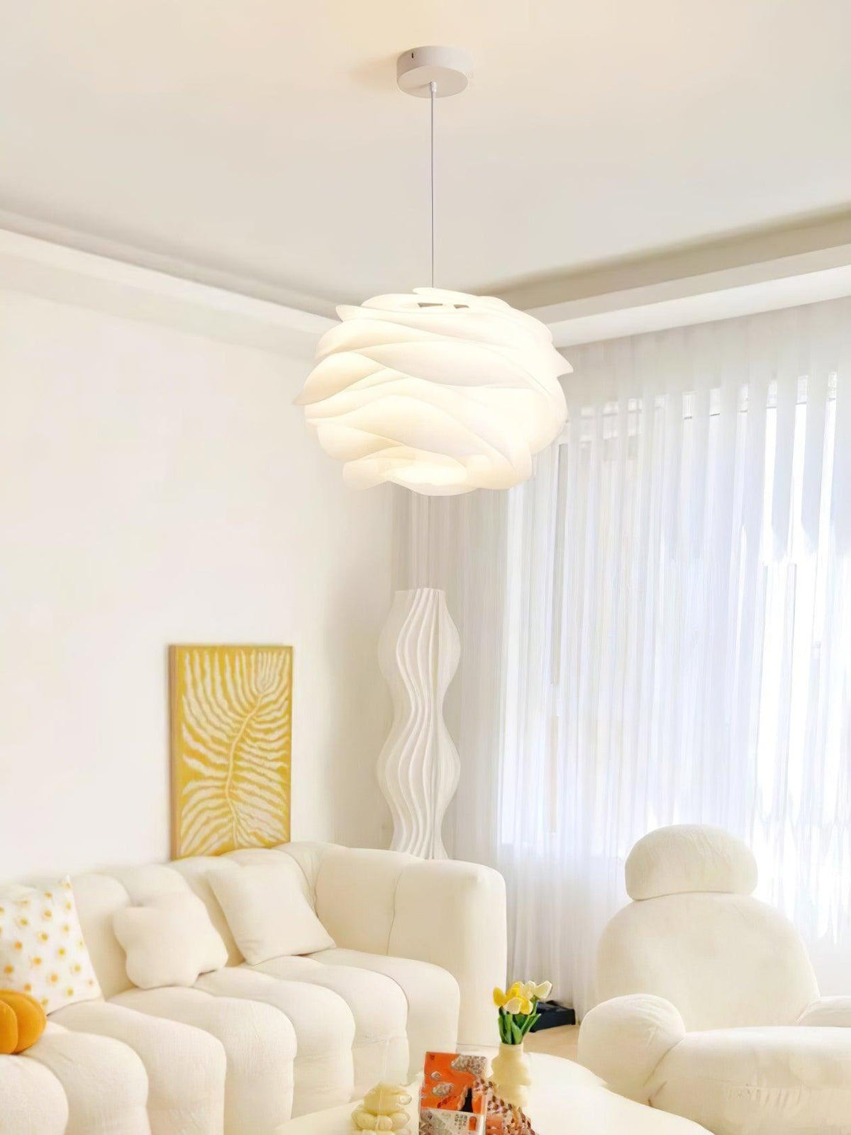 Kirove hanglamp PVC roosbloemen gelaagd romantisch