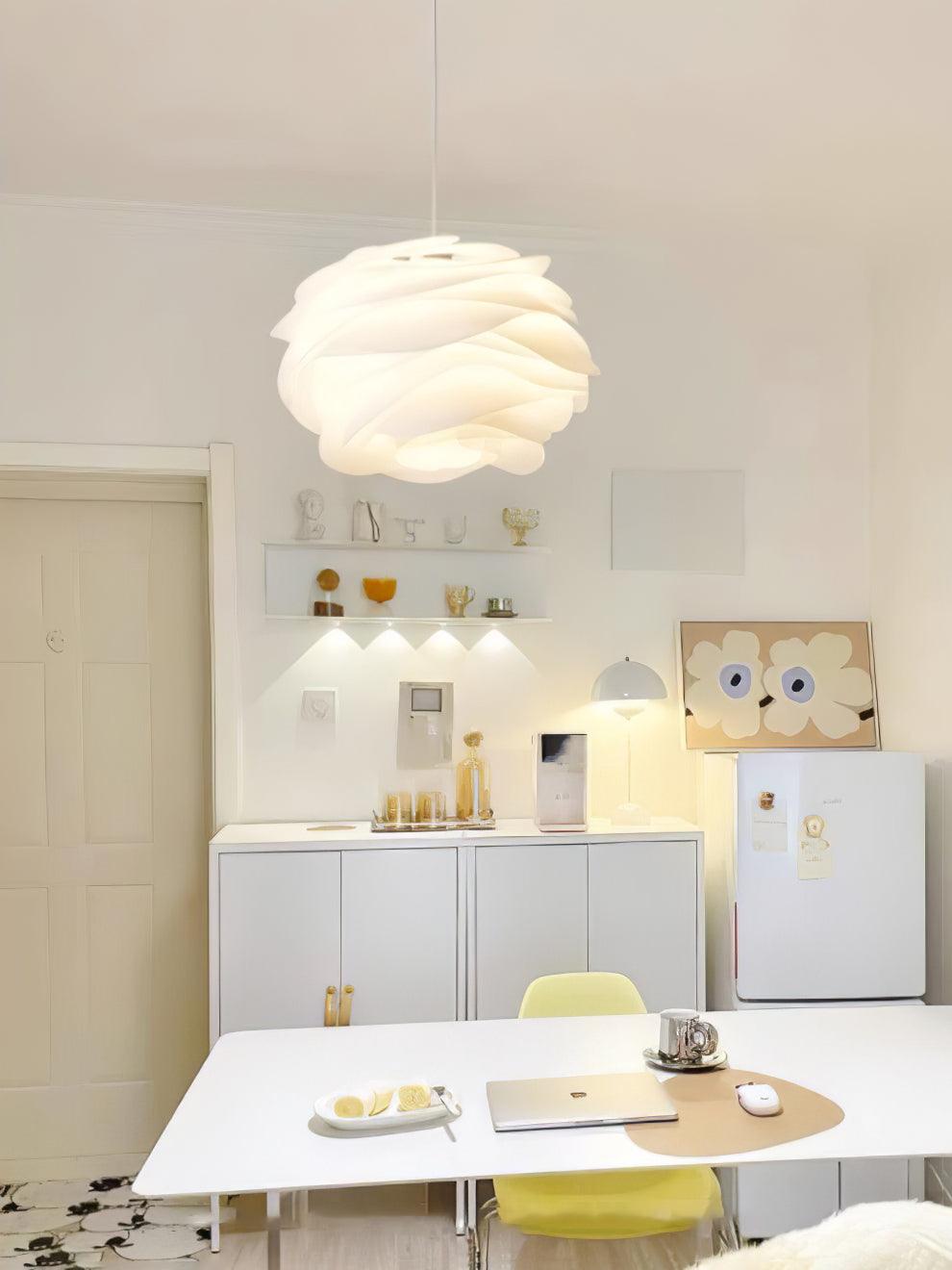Kirove hanglamp PVC roosbloemen gelaagd romantisch
