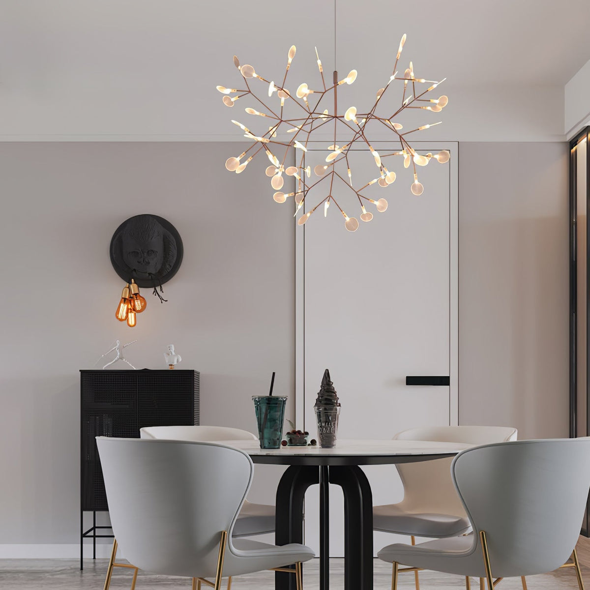 Auroreon Kroonluchter roségoud Firefly LED Tak