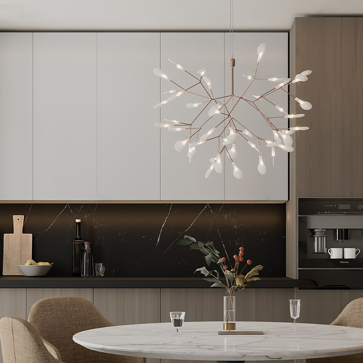 Auroreon Kroonluchter roségoud Firefly LED Tak