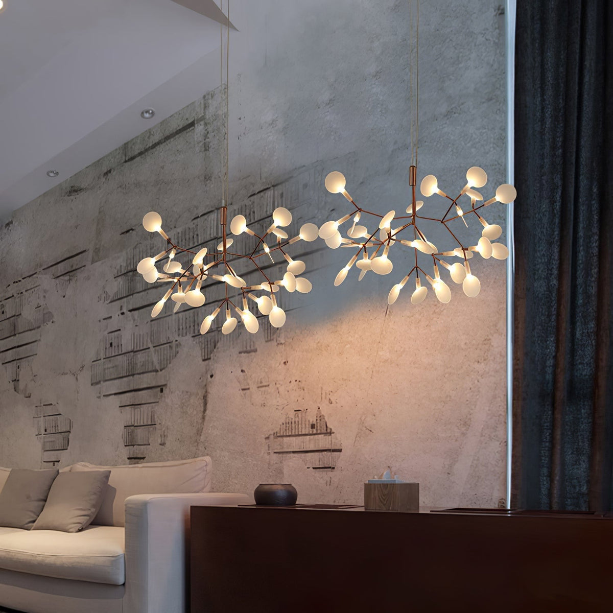 Auroreon Kroonluchter roségoud Firefly LED Tak
