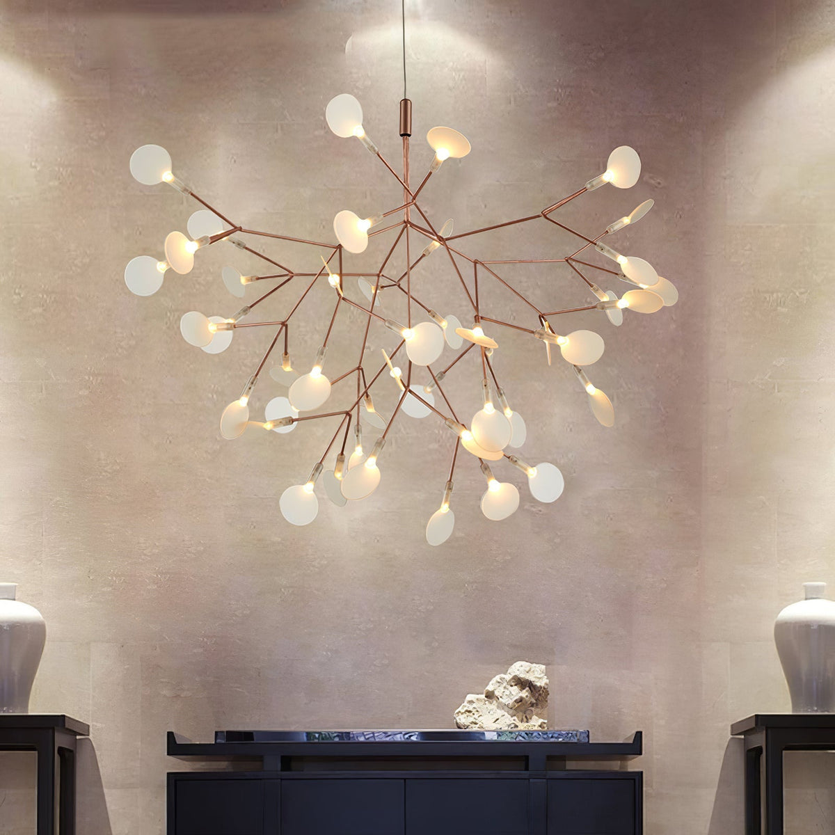 Auroreon Kroonluchter roségoud Firefly LED Tak