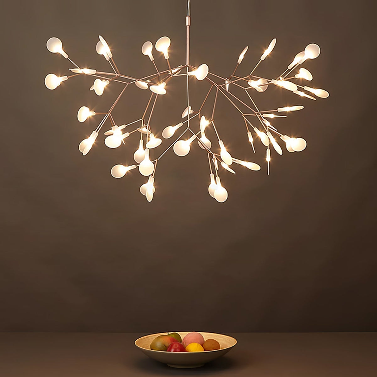 Auroreon Kroonluchter roségoud Firefly LED Tak