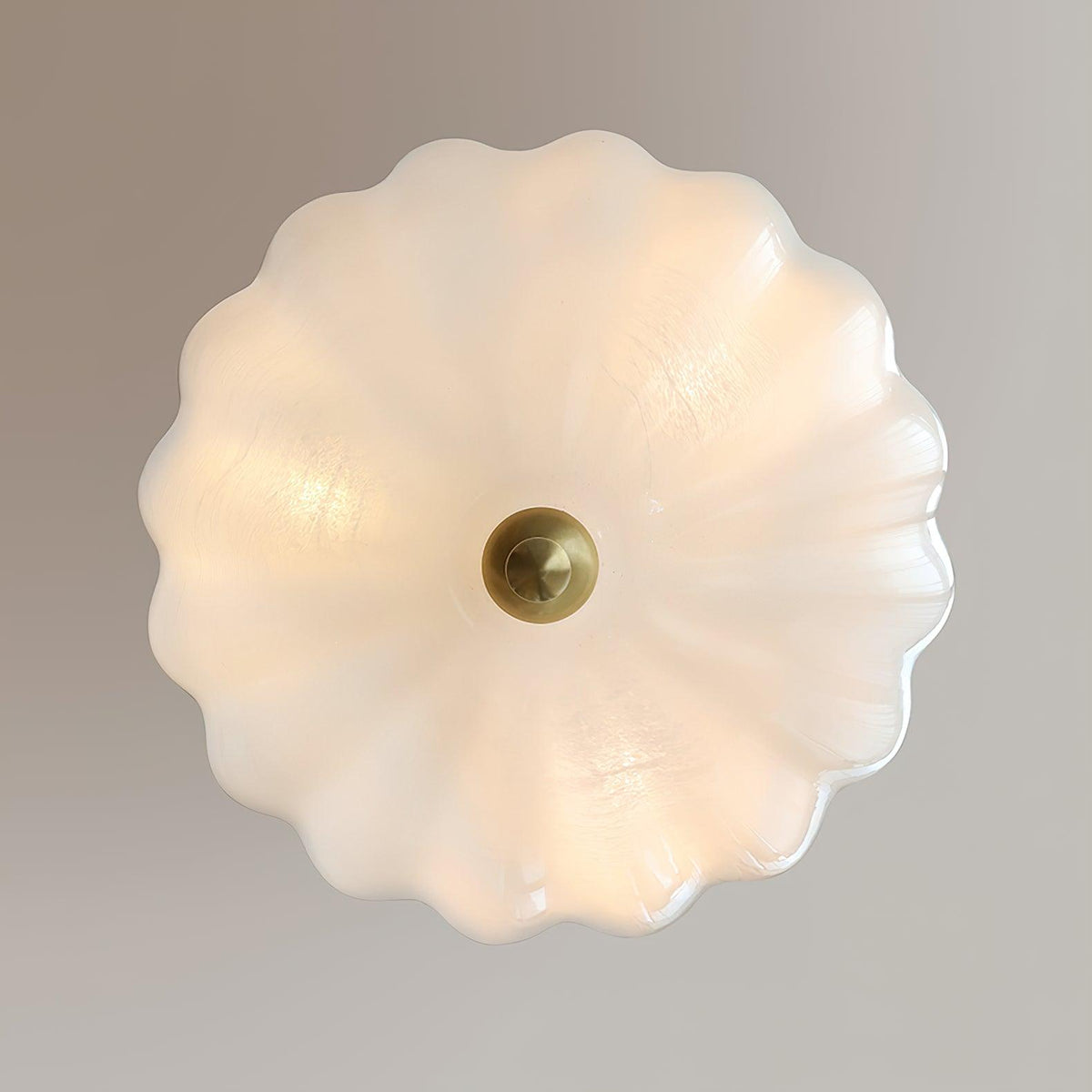 Voriq kroonluchter glazen kom messing ketting