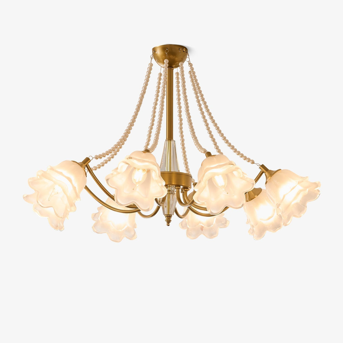 Allirila Traditionele Elegantie Vintage Bloom Parelmoer glas Kroonluchter