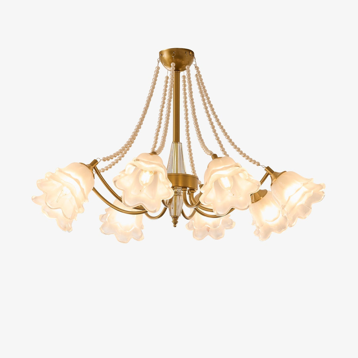 Allirila Traditionele Elegantie Vintage Bloom Parelmoer glas Kroonluchter