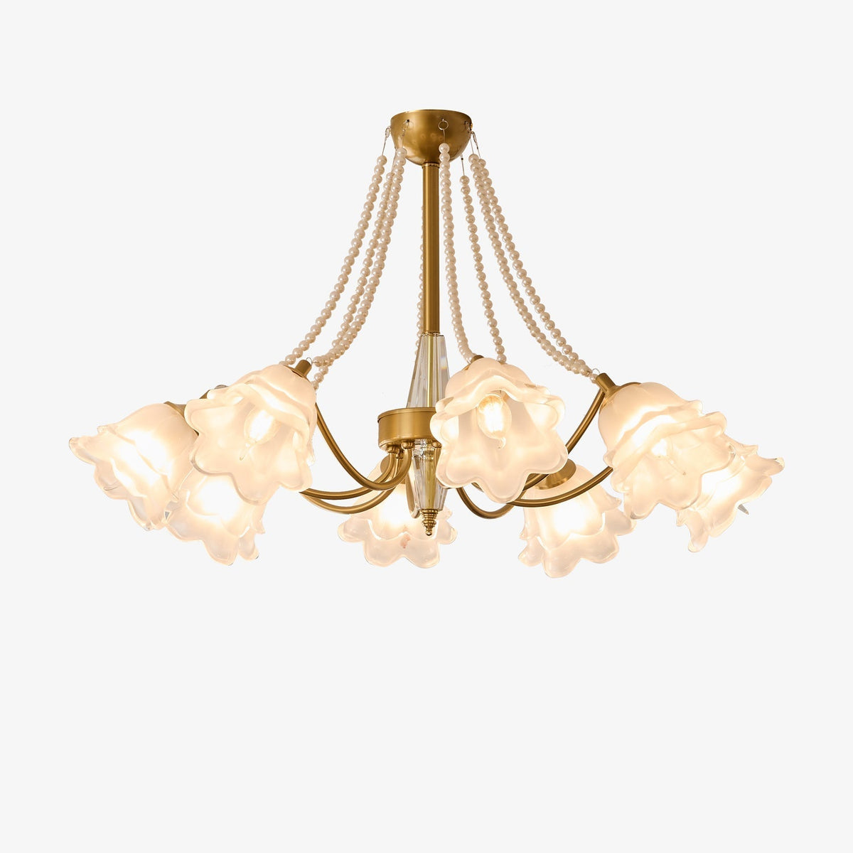 Allirila Traditionele Elegantie Vintage Bloom Parelmoer glas Kroonluchter