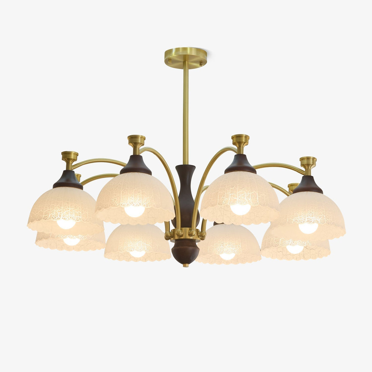 Avvynila Traditionele Elegantie Vintage messing Hout Kroonluchter