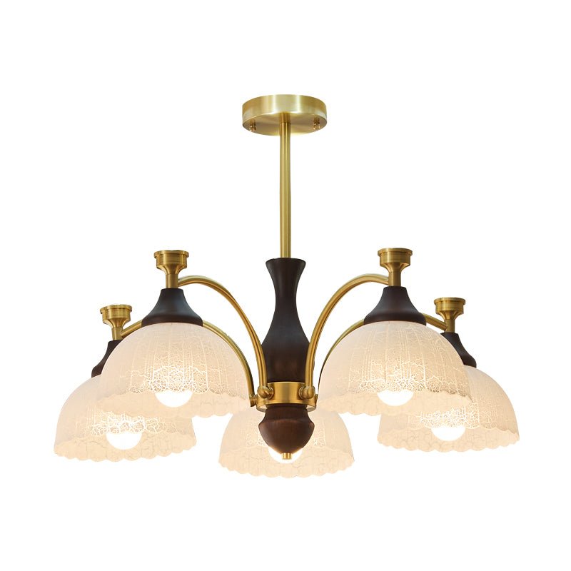 Avvynila Traditionele Elegantie Vintage messing Hout Kroonluchter