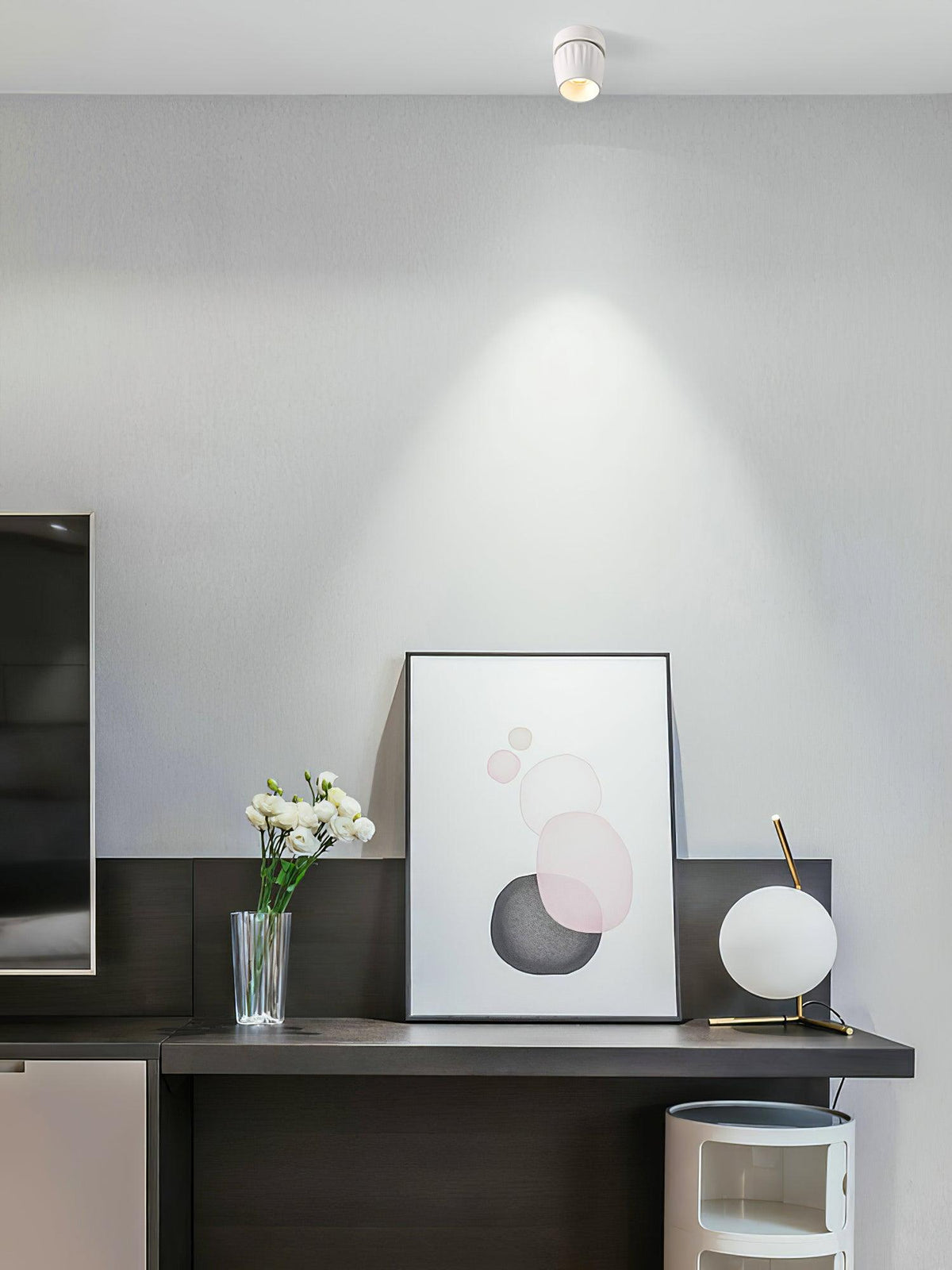 Keveny plafondspot aluminium geribbel draaibaar minimalistisch