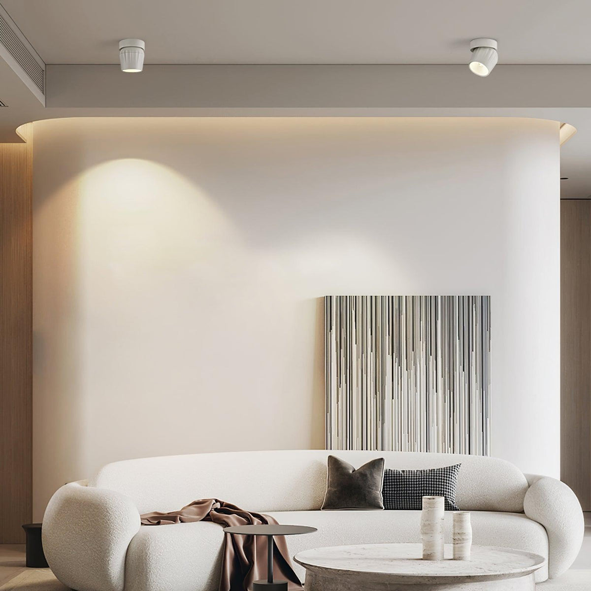 Keveny plafondspot aluminium geribbel draaibaar minimalistisch