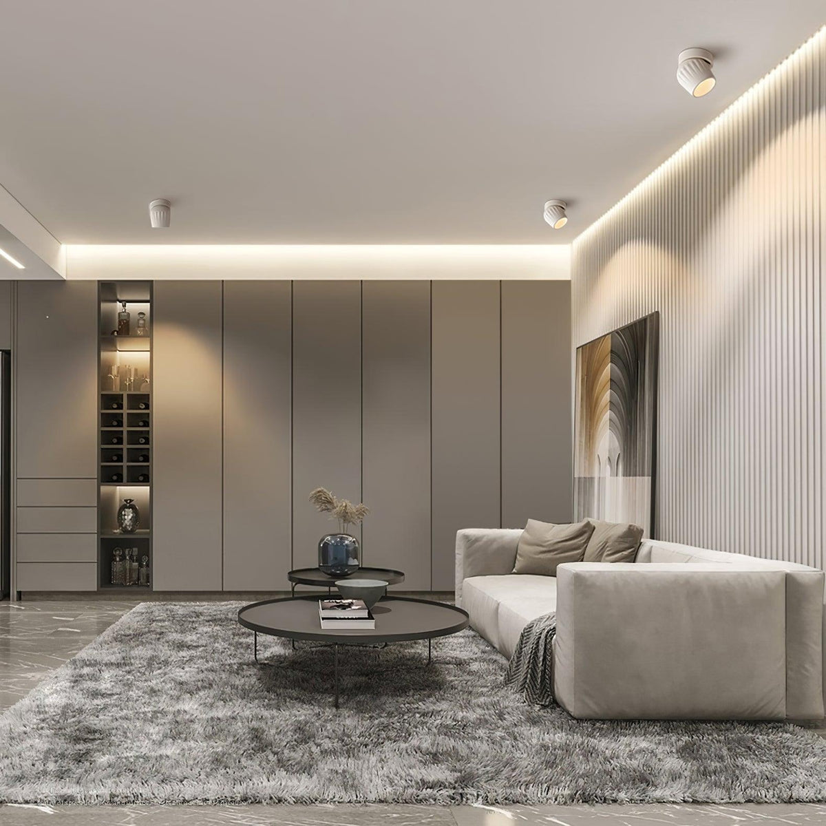 Keveny plafondspot aluminium geribbel draaibaar minimalistisch
