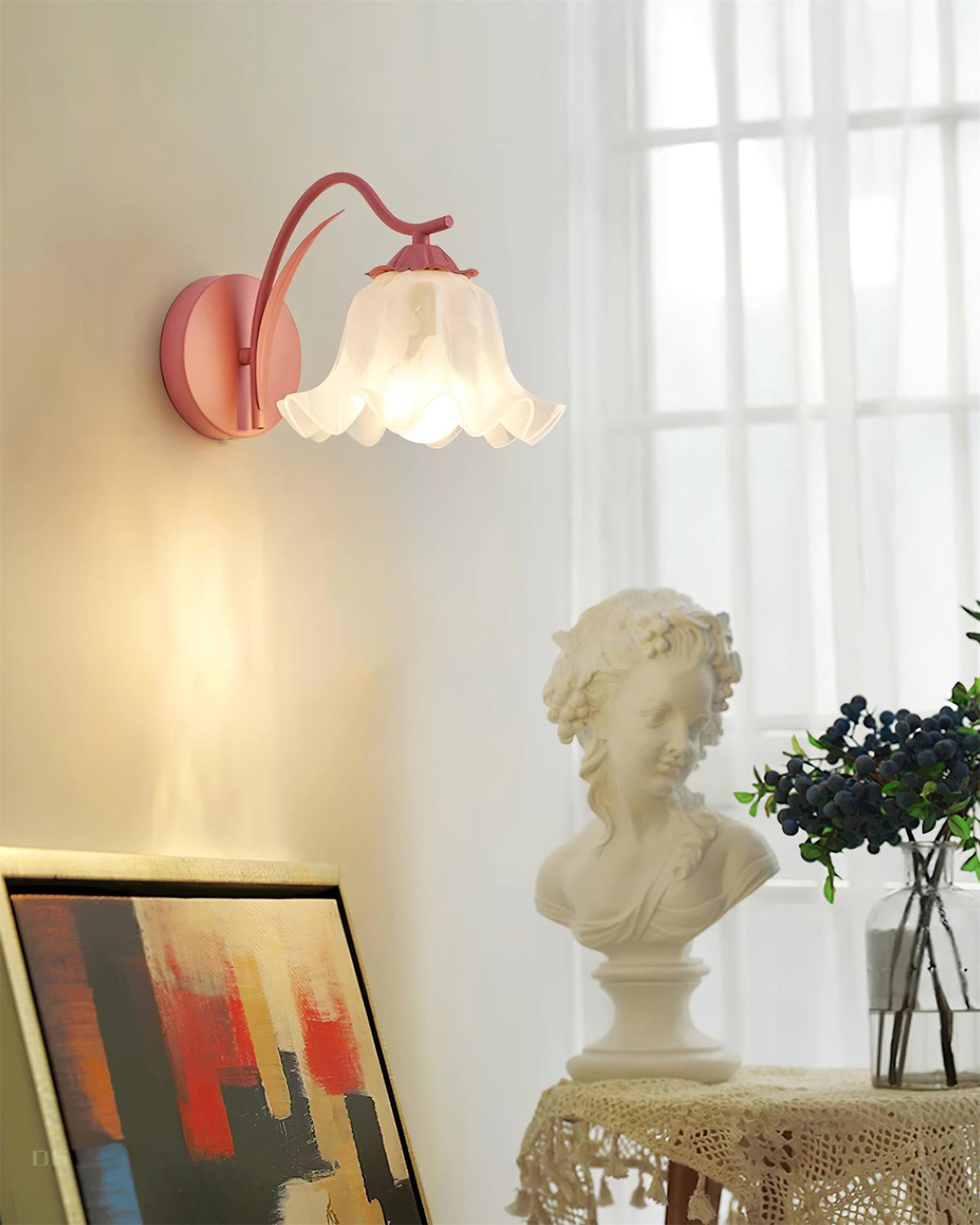 Lily wandlamp Botanical Whimsy groen steel