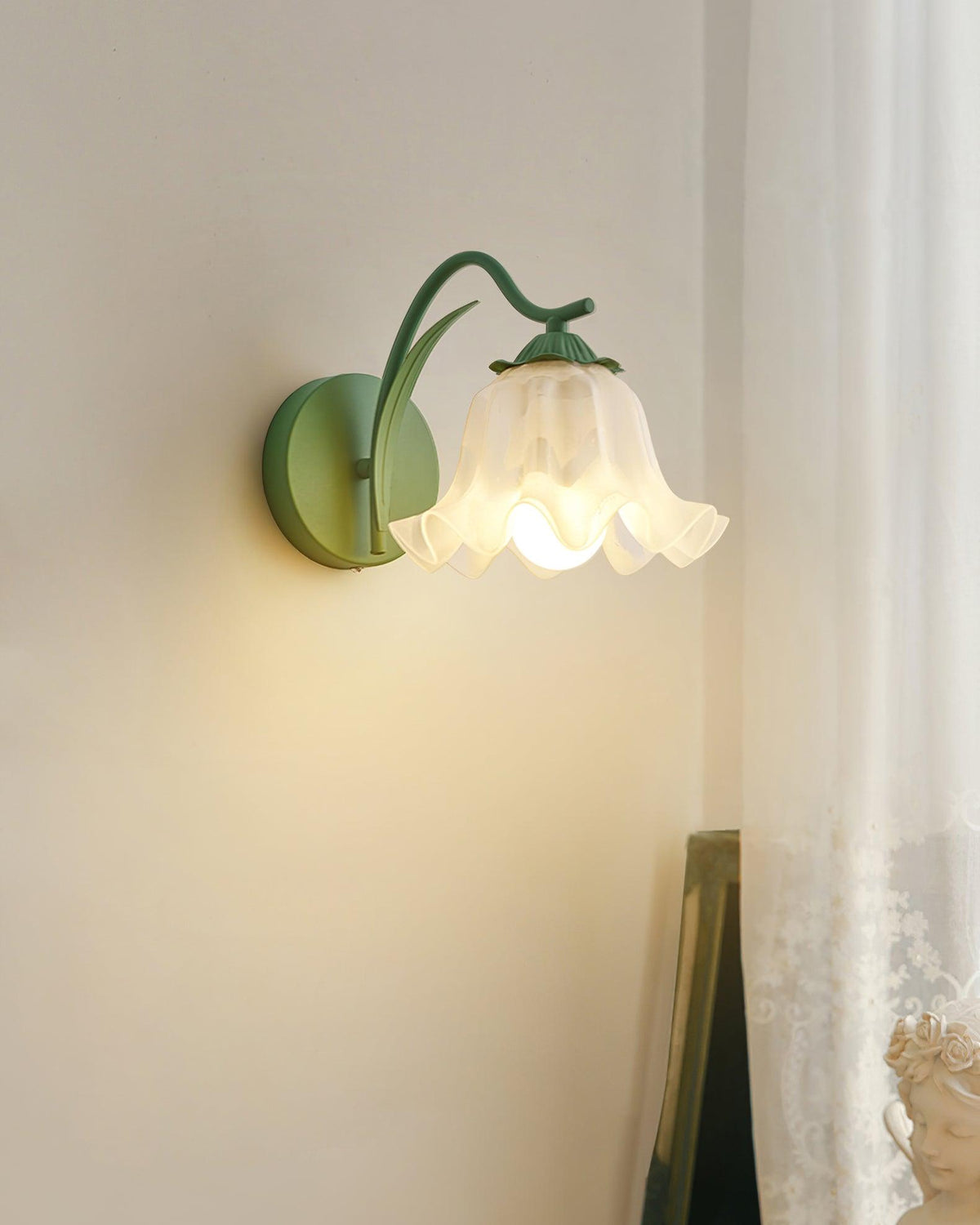 Lily wandlamp Botanical Whimsy groen steel