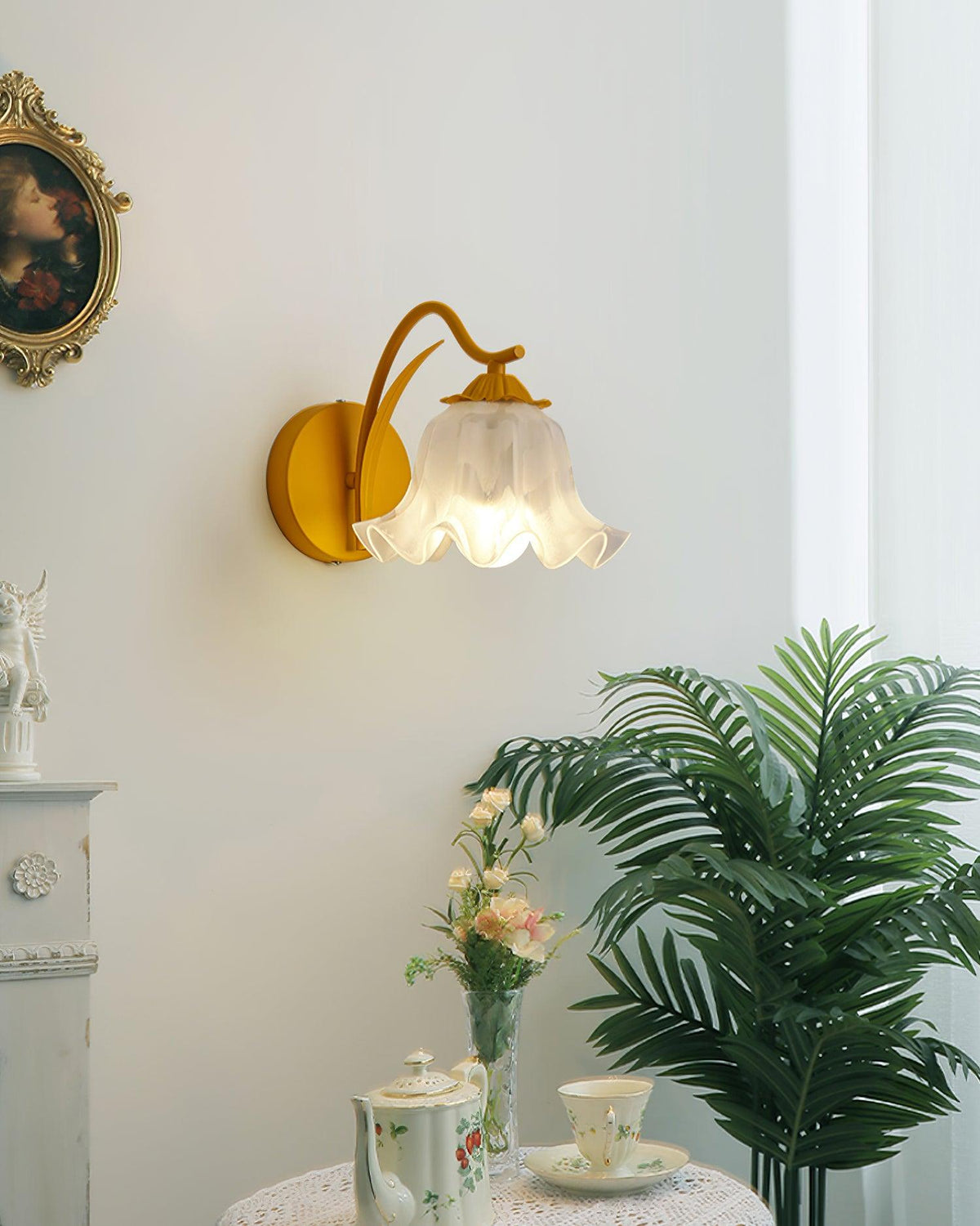 Lily wandlamp Botanical Whimsy groen steel