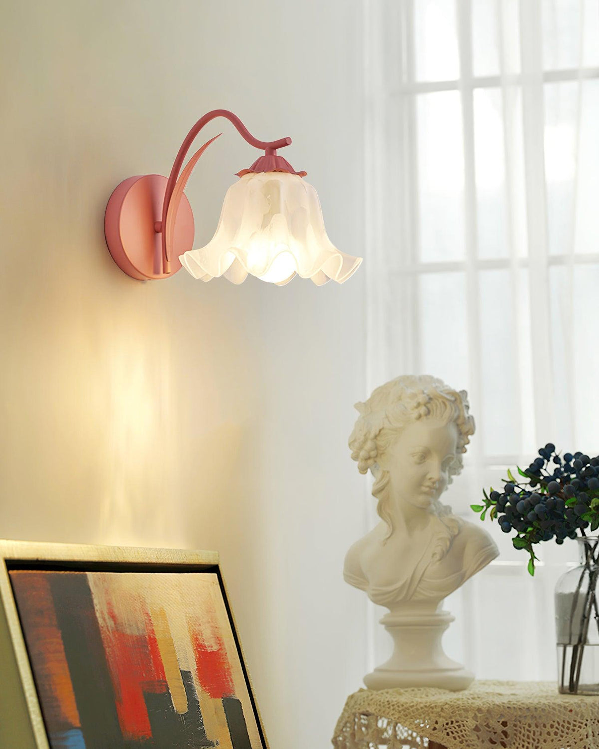 Lily wandlamp Botanical Whimsy groen steel