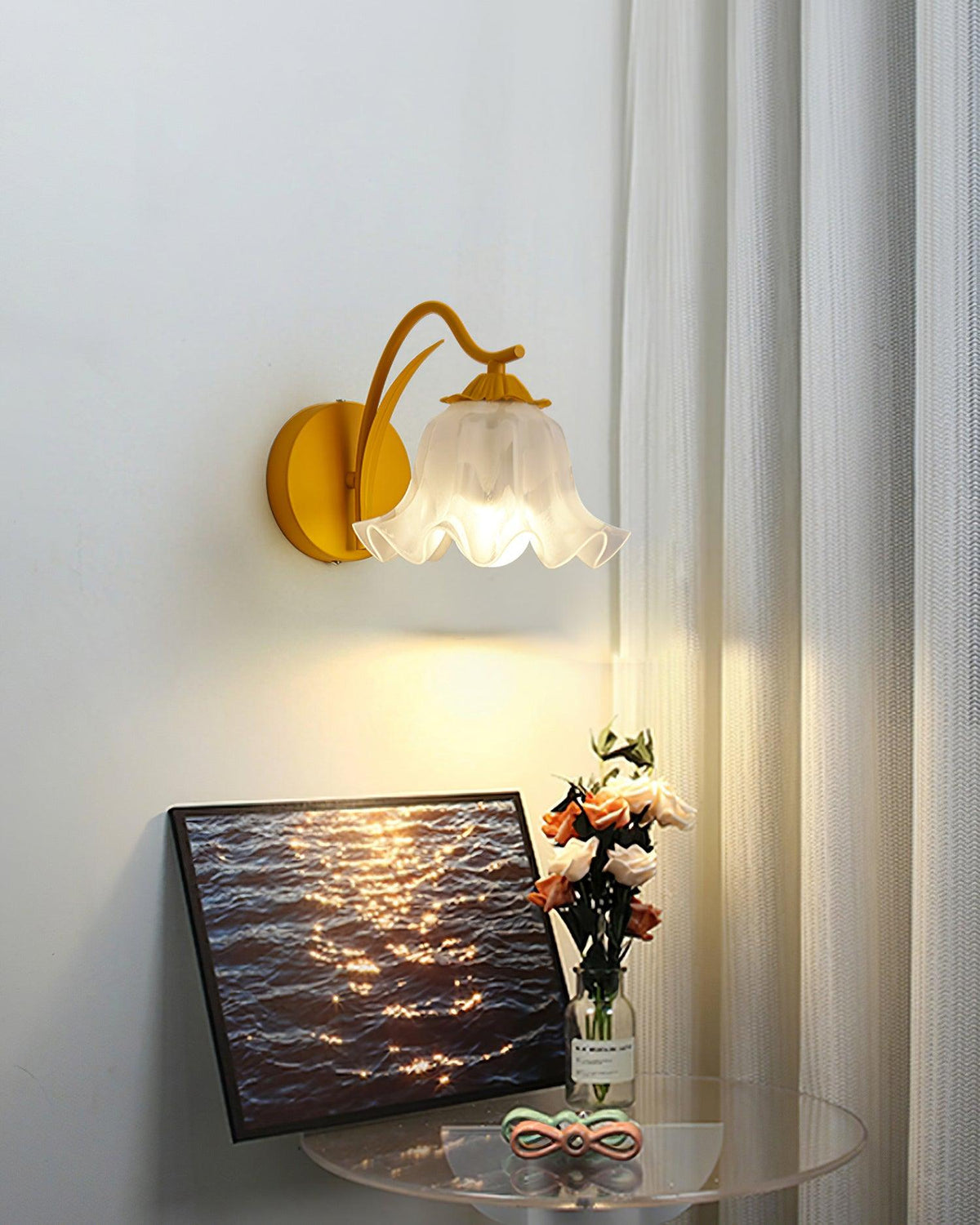 Lily wandlamp Botanical Whimsy groen steel