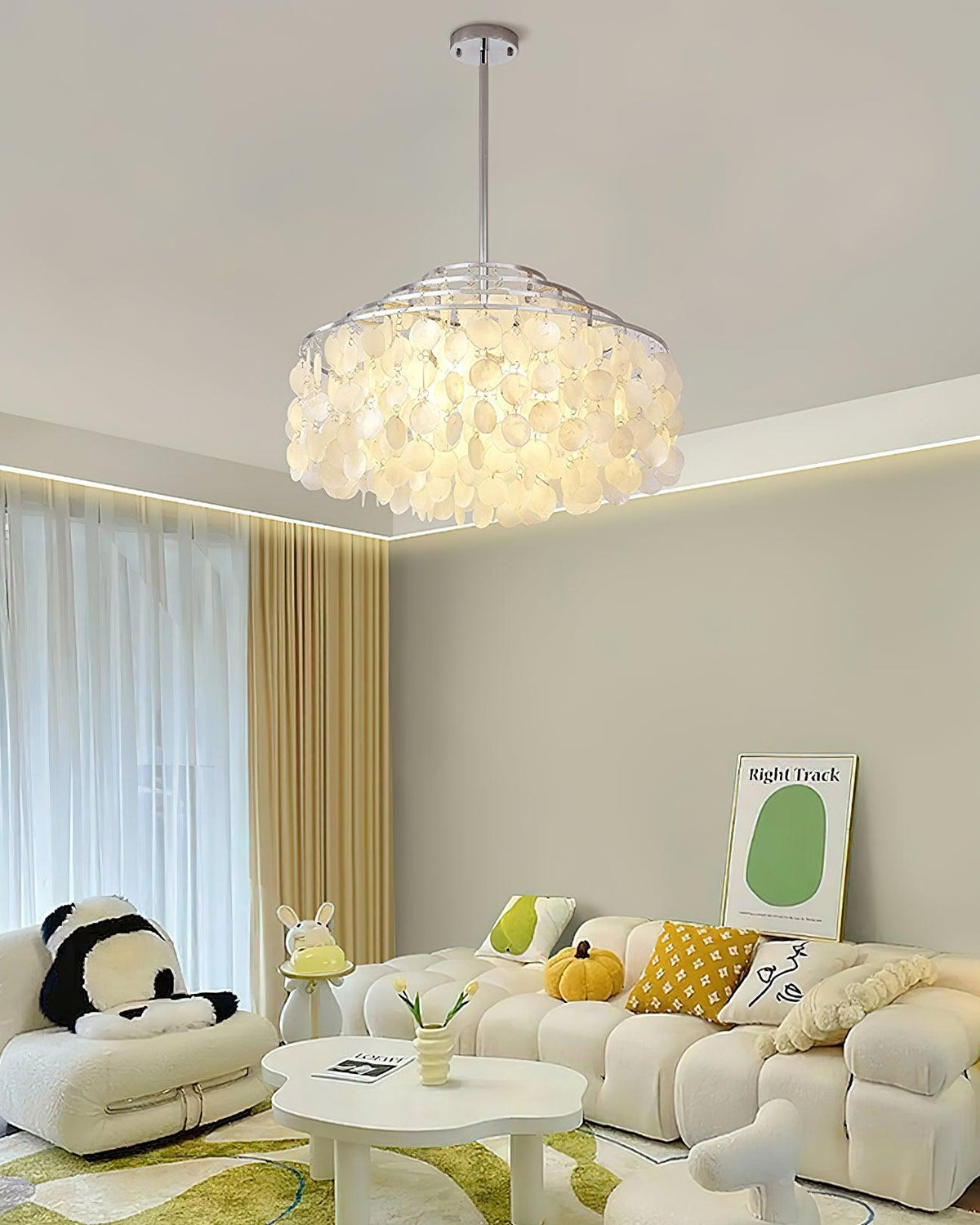 Vana hanglamp ronde schelp chroom