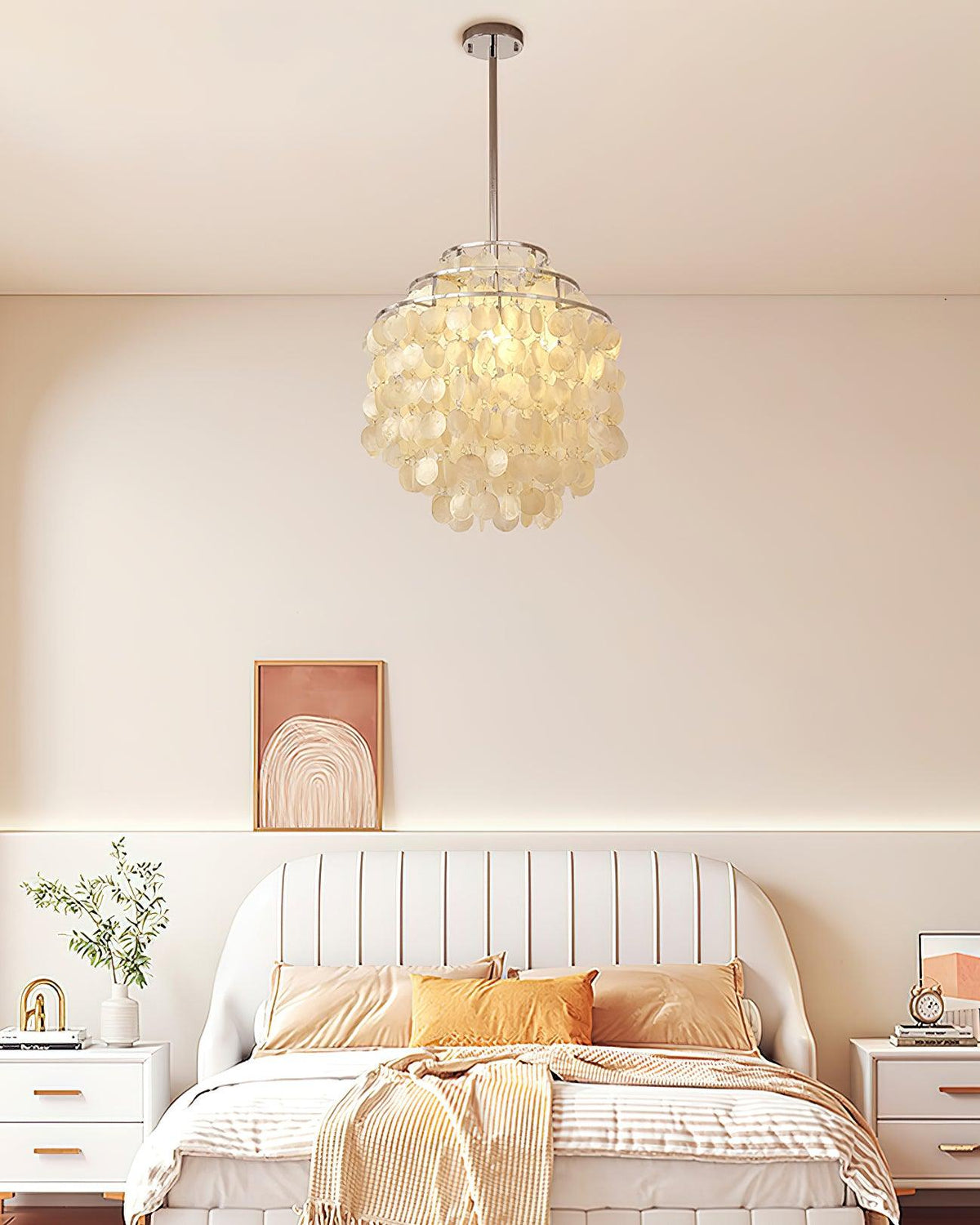 Vana hanglamp ronde schelp chroom