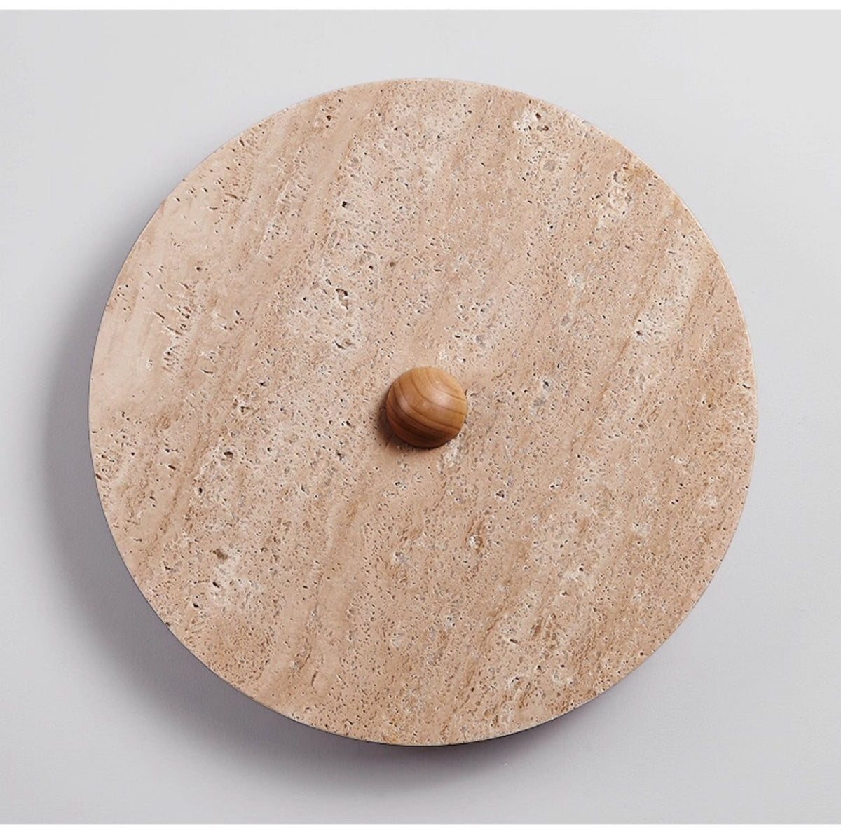 Valisine ronde travertin wandlamp