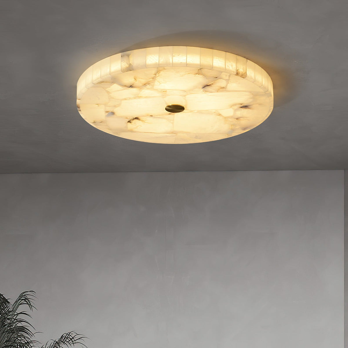 Nivael ronde plafondlamp van albast