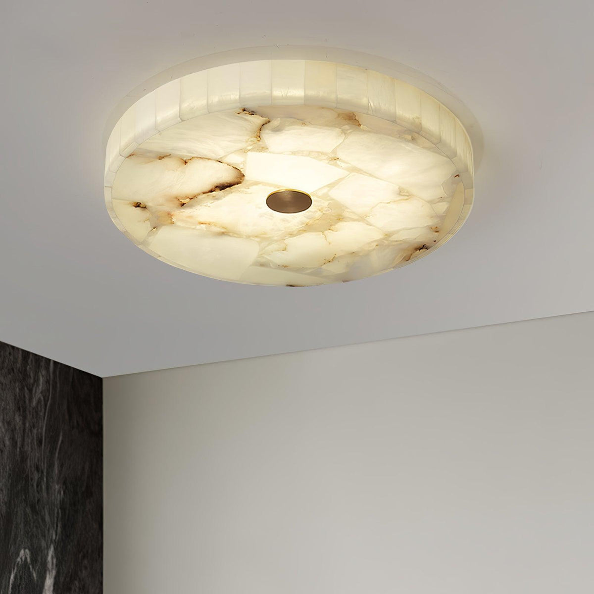 Ciphayra Rond Mozaïek Albast Plafondlamp