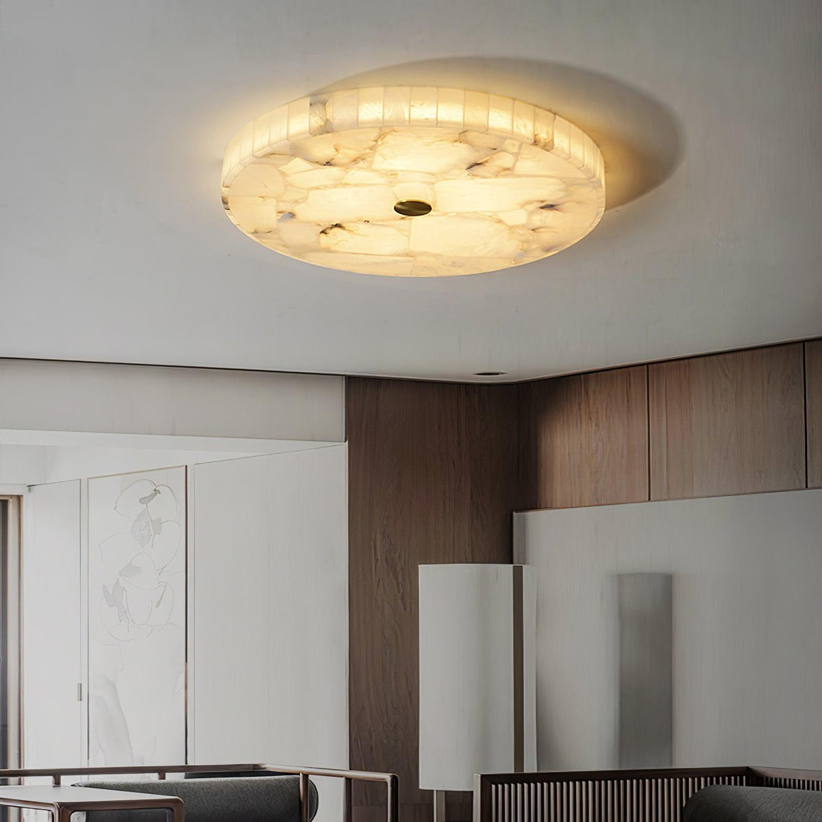 Ciphayra Rond Mozaïek Albast Plafondlamp