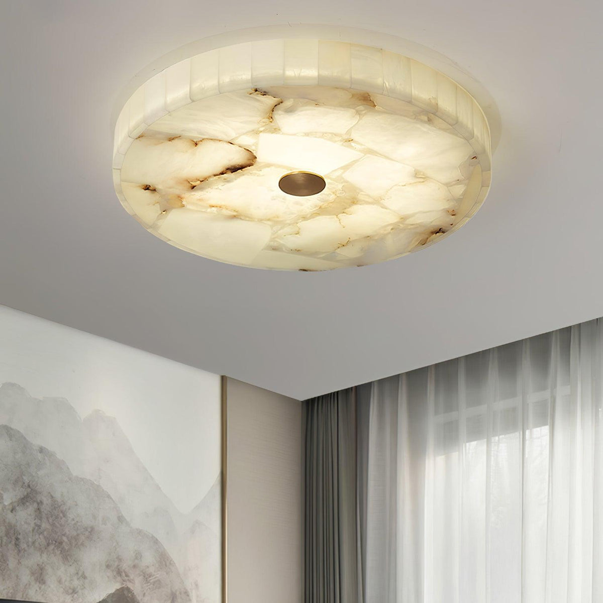 Ciphayra Rond Mozaïek Albast Plafondlamp