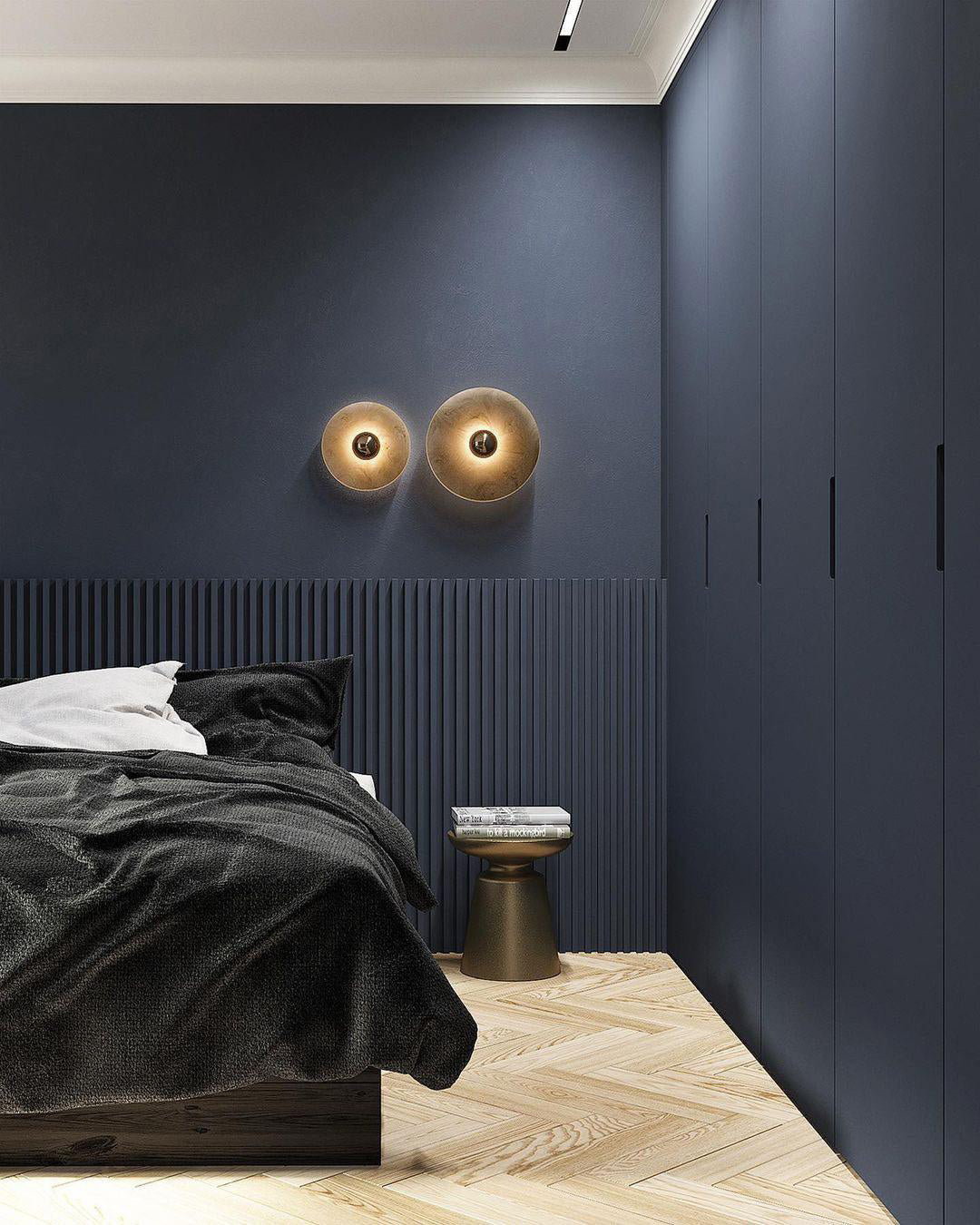 Apollo ronde albasten wandlamp