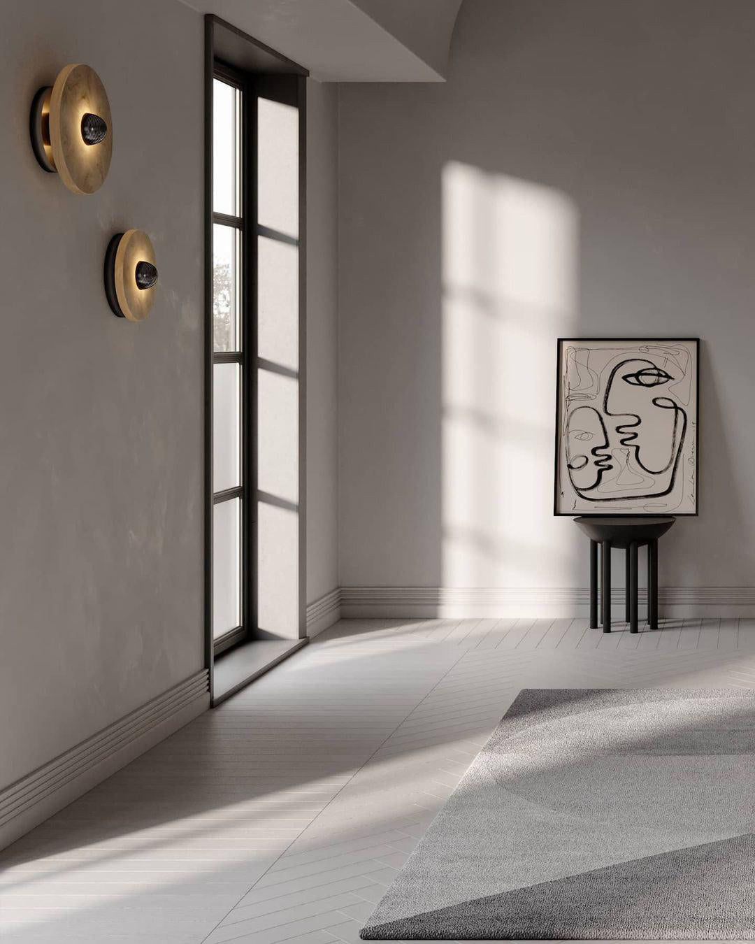 Apollo ronde albasten wandlamp
