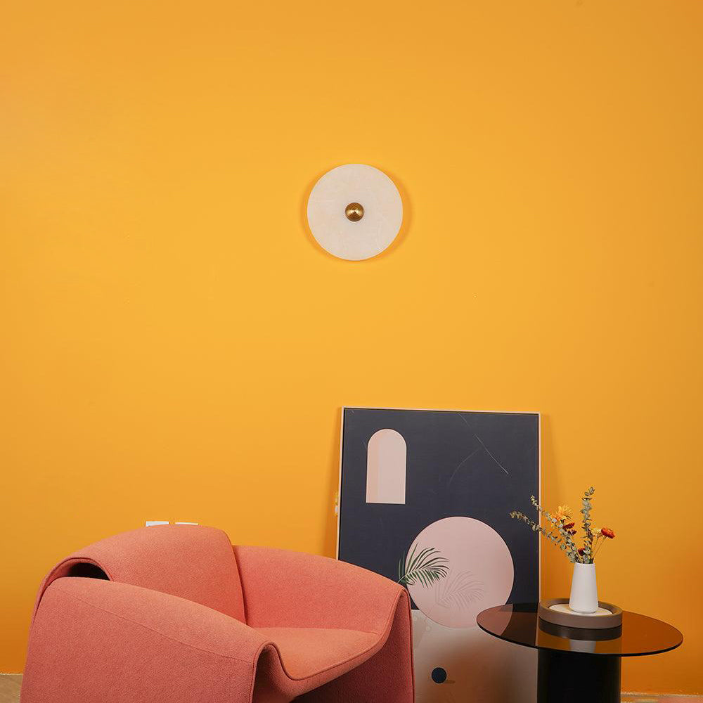 Apollo ronde albasten wandlamp