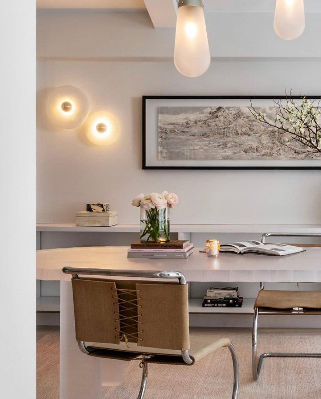 Apollo ronde albasten wandlamp