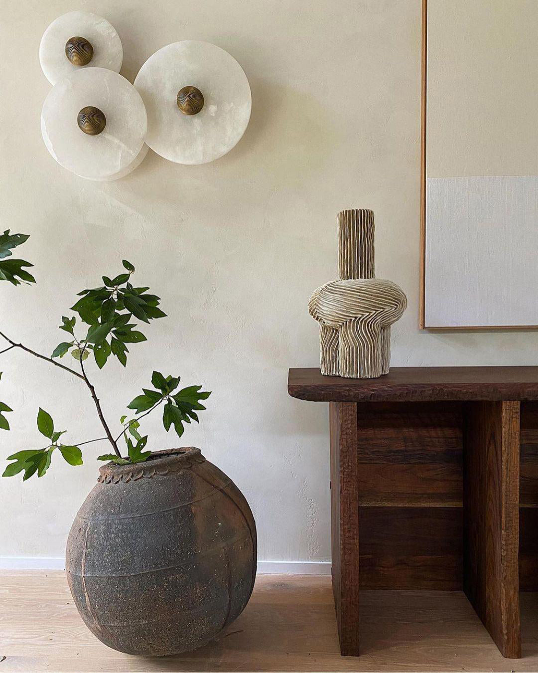 Apollo ronde albasten wandlamp
