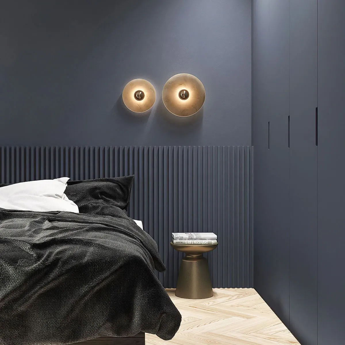 Apollo ronde albasten wandlamp