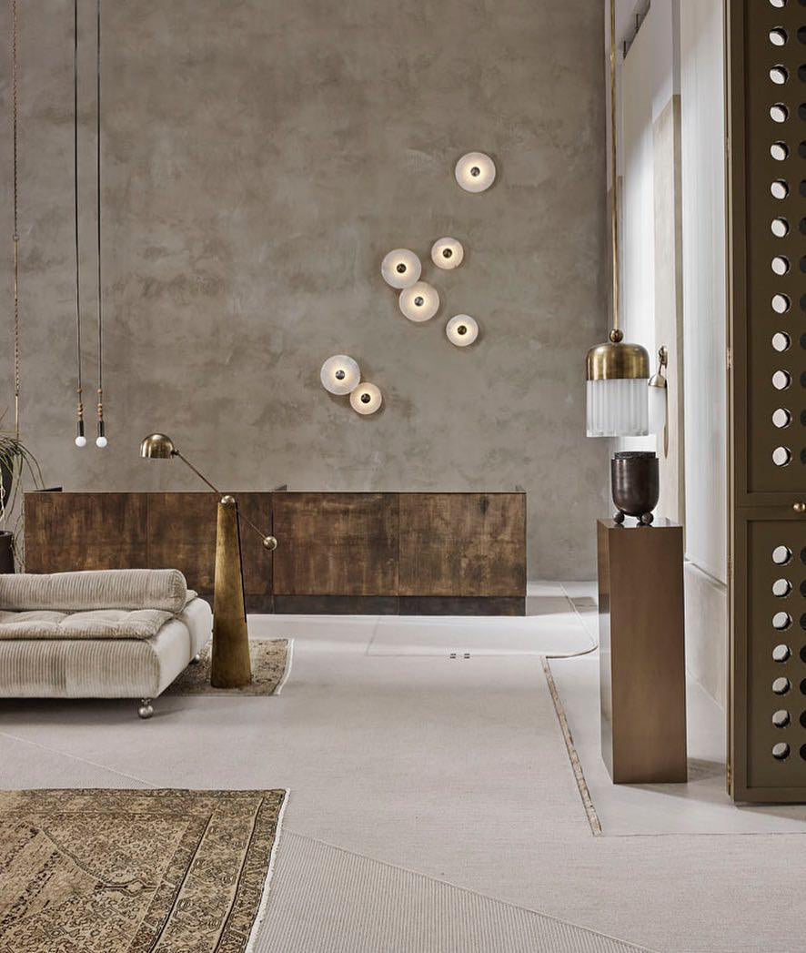 Apollo ronde albasten wandlamp