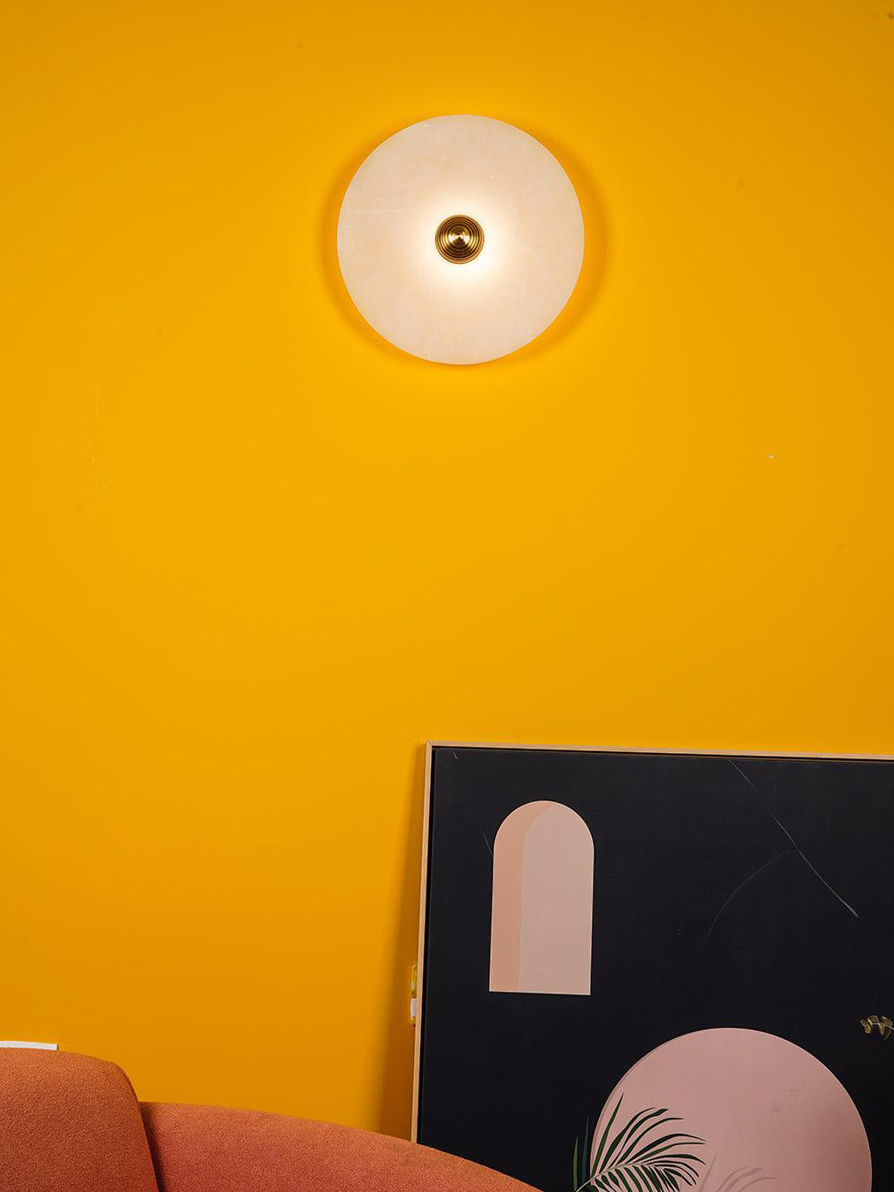Apollo ronde albasten wandlamp