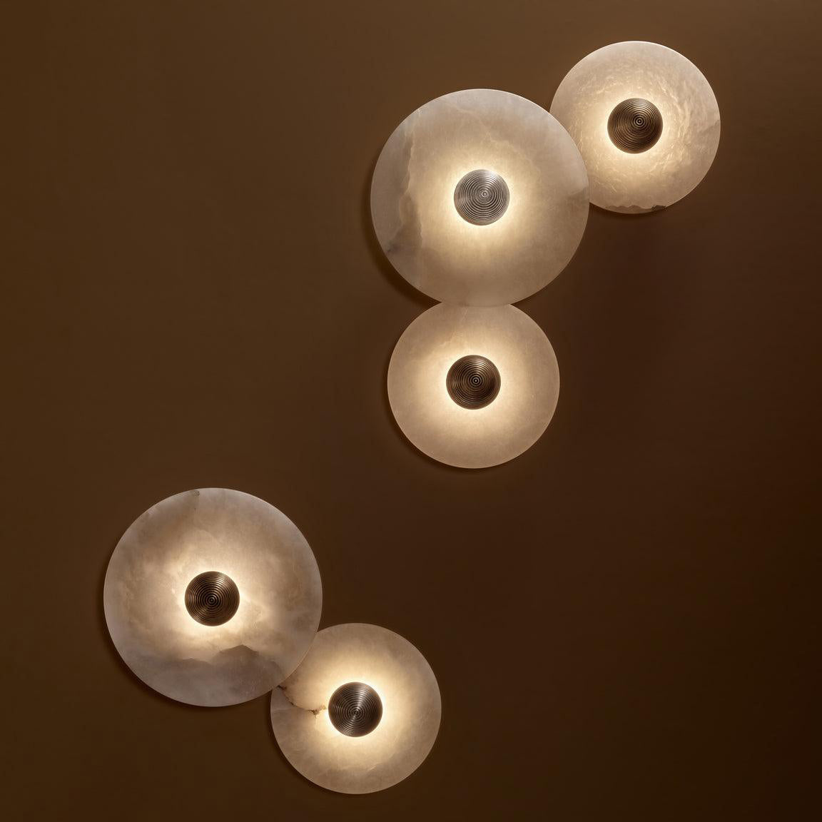 Apollo ronde albasten wandlamp