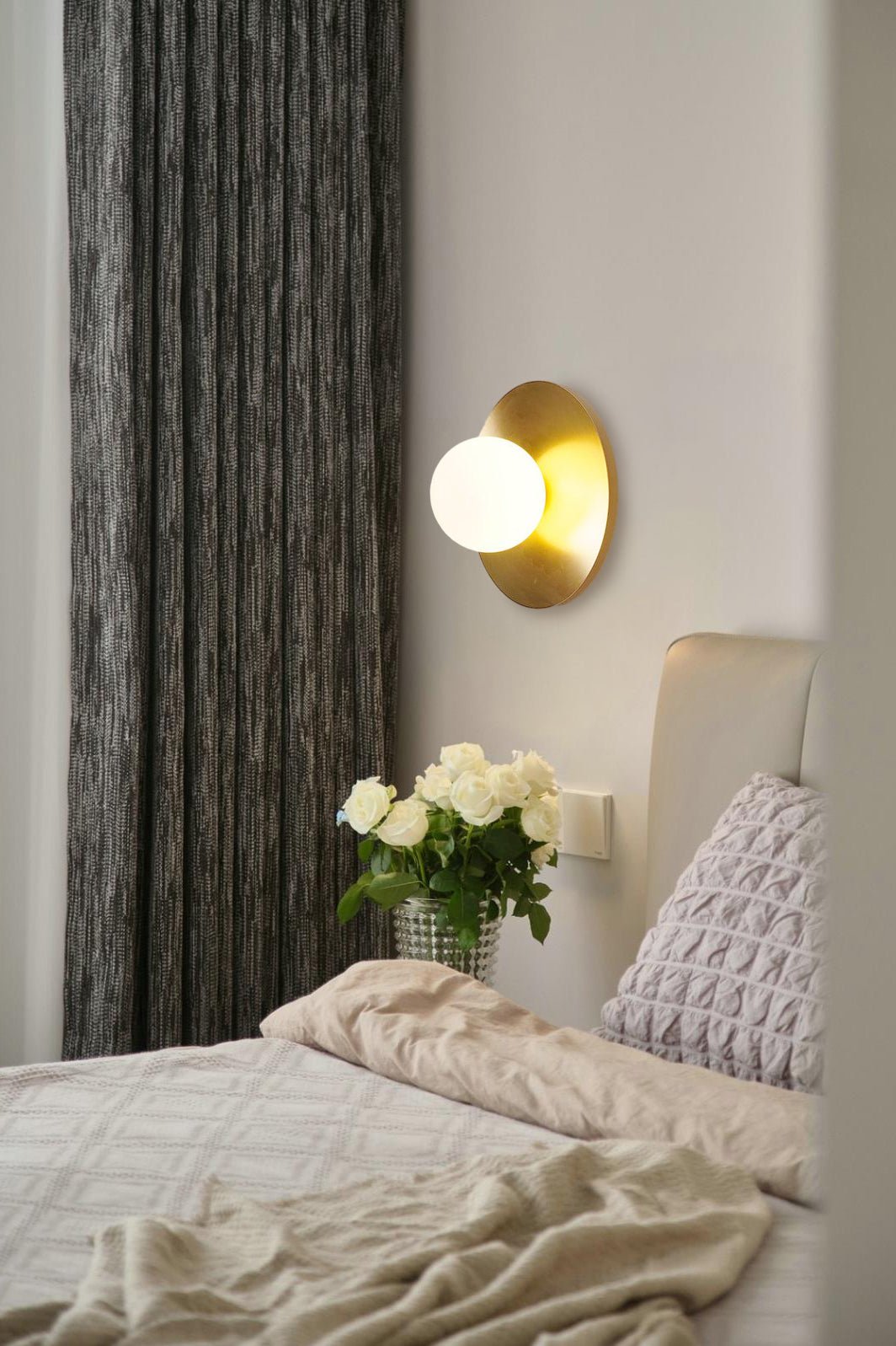 Elem modern Minimalistisch Rond Kunstzinnig Messing Glas Wandlamp