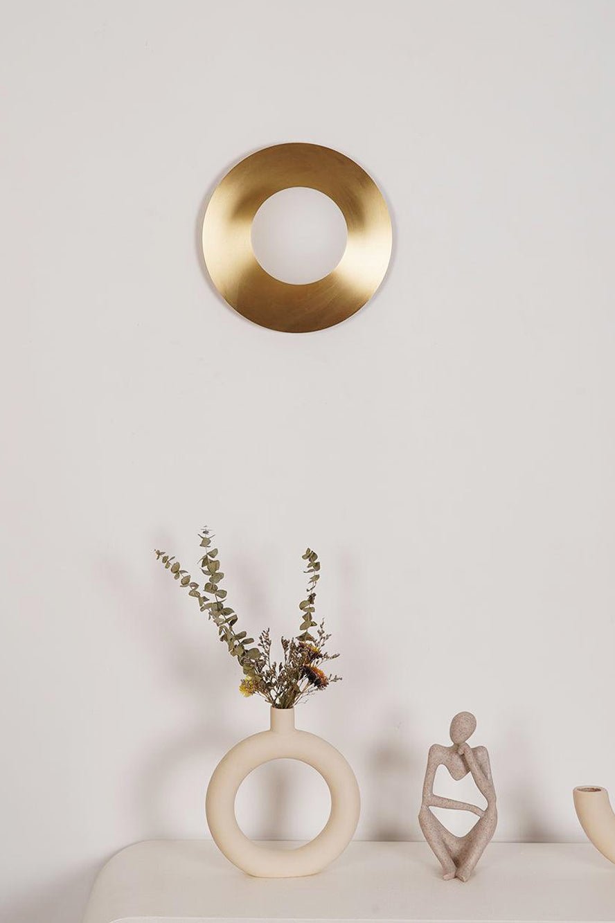 Elem modern Minimalistisch Rond Kunstzinnig Messing Glas Wandlamp