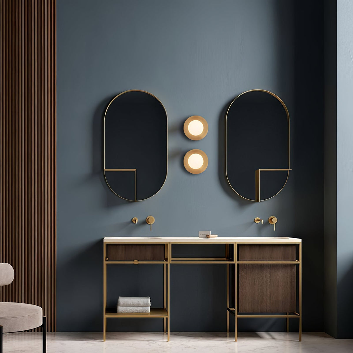 Elem modern Minimalistisch Rond Kunstzinnig Messing Glas Wandlamp