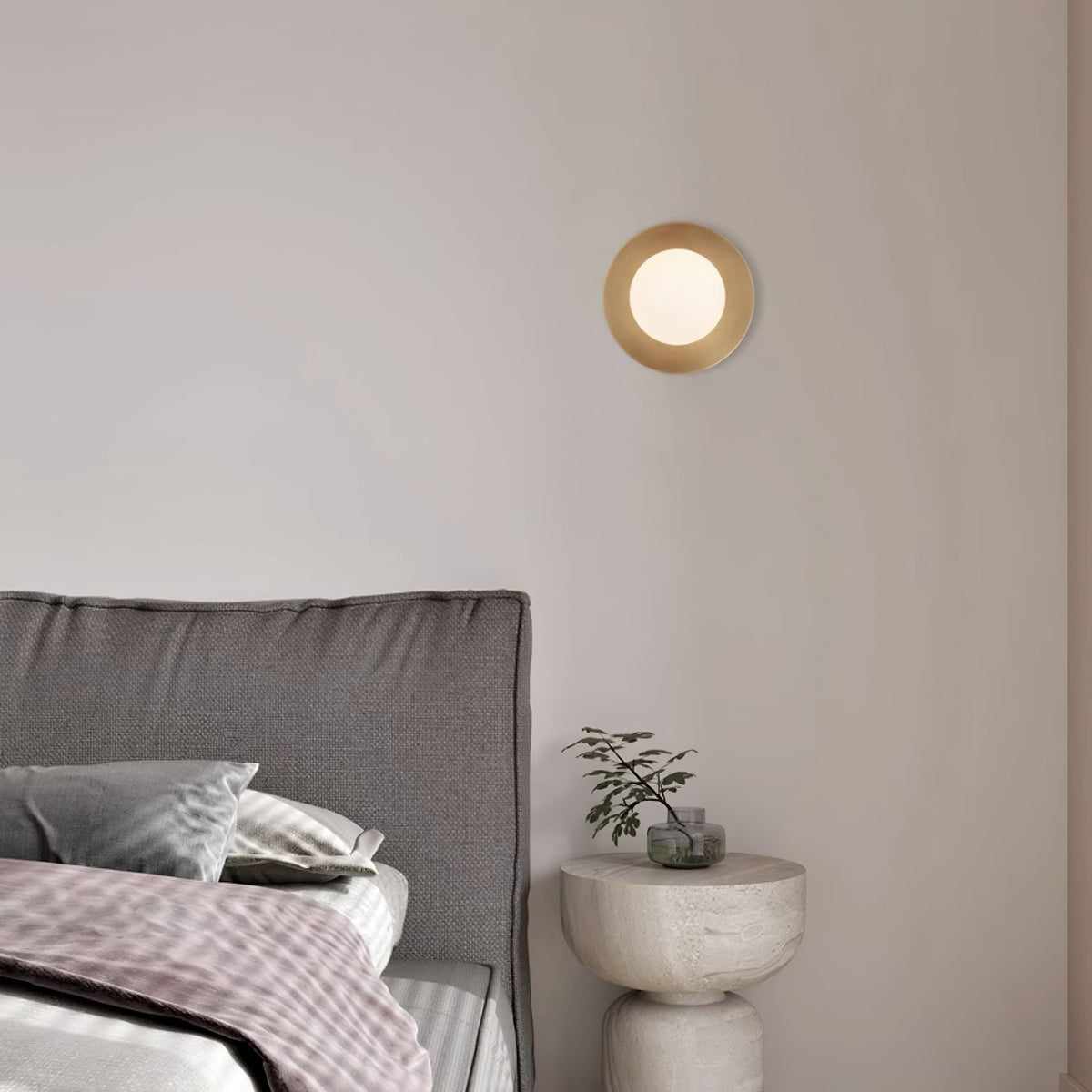 Elem modern Minimalistisch Rond Kunstzinnig Messing Glas Wandlamp