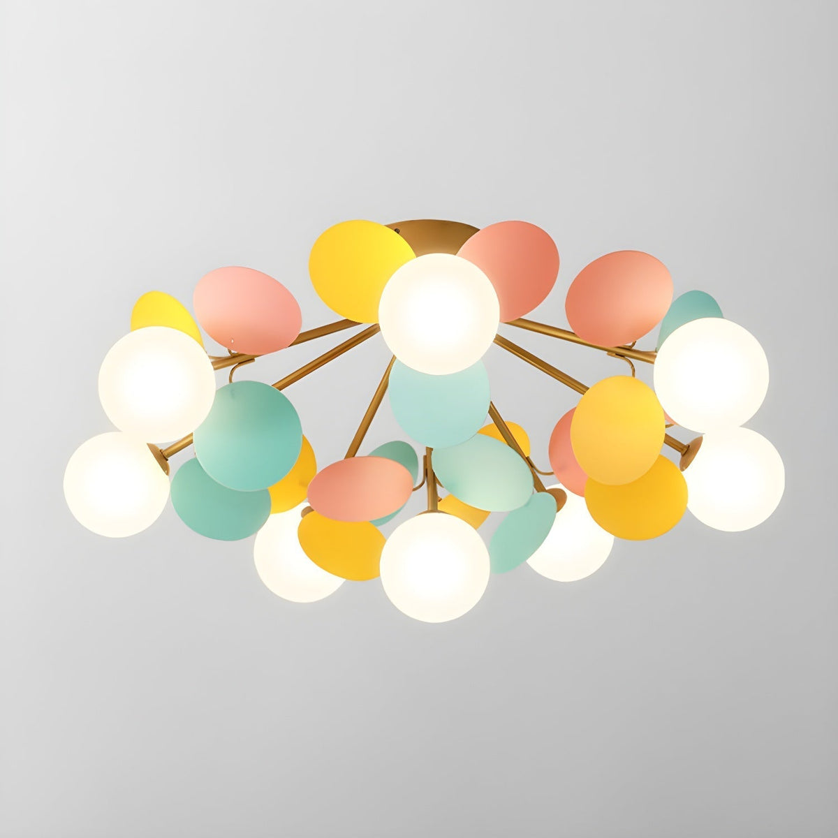 Renanina plafondlamp Ronde Macaron met pastelkleuren