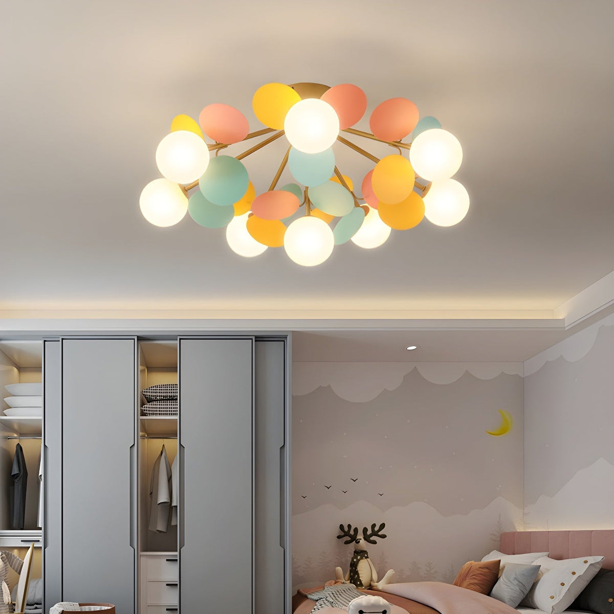 Renanina plafondlamp Ronde Macaron met pastelkleuren