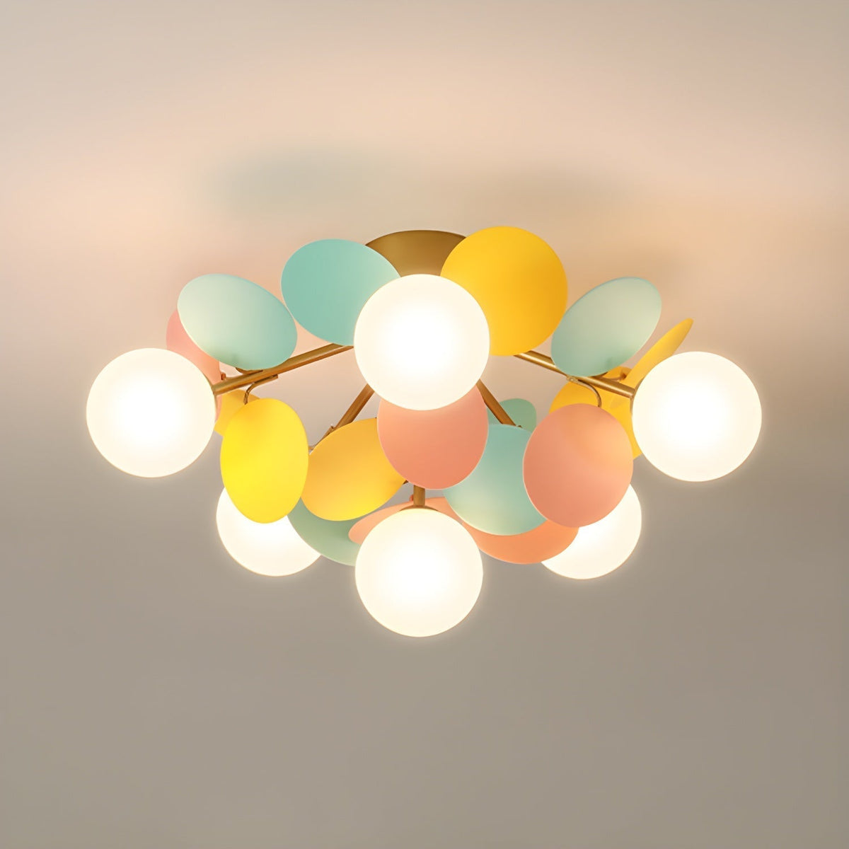 Renanina plafondlamp Ronde Macaron met pastelkleuren