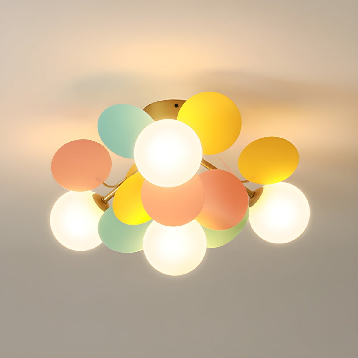 Renanina plafondlamp Ronde Macaron met pastelkleuren