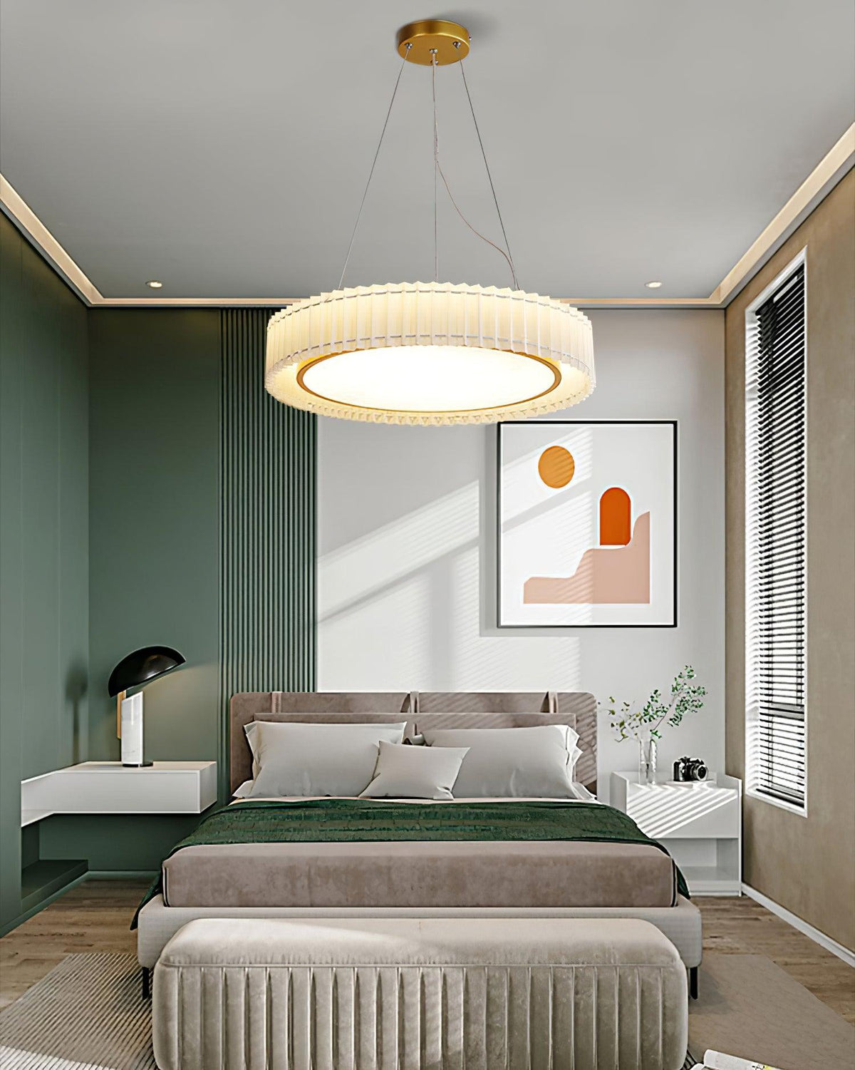 Cudo Cozy hanglamp met stoffen goudkleurige afwerking