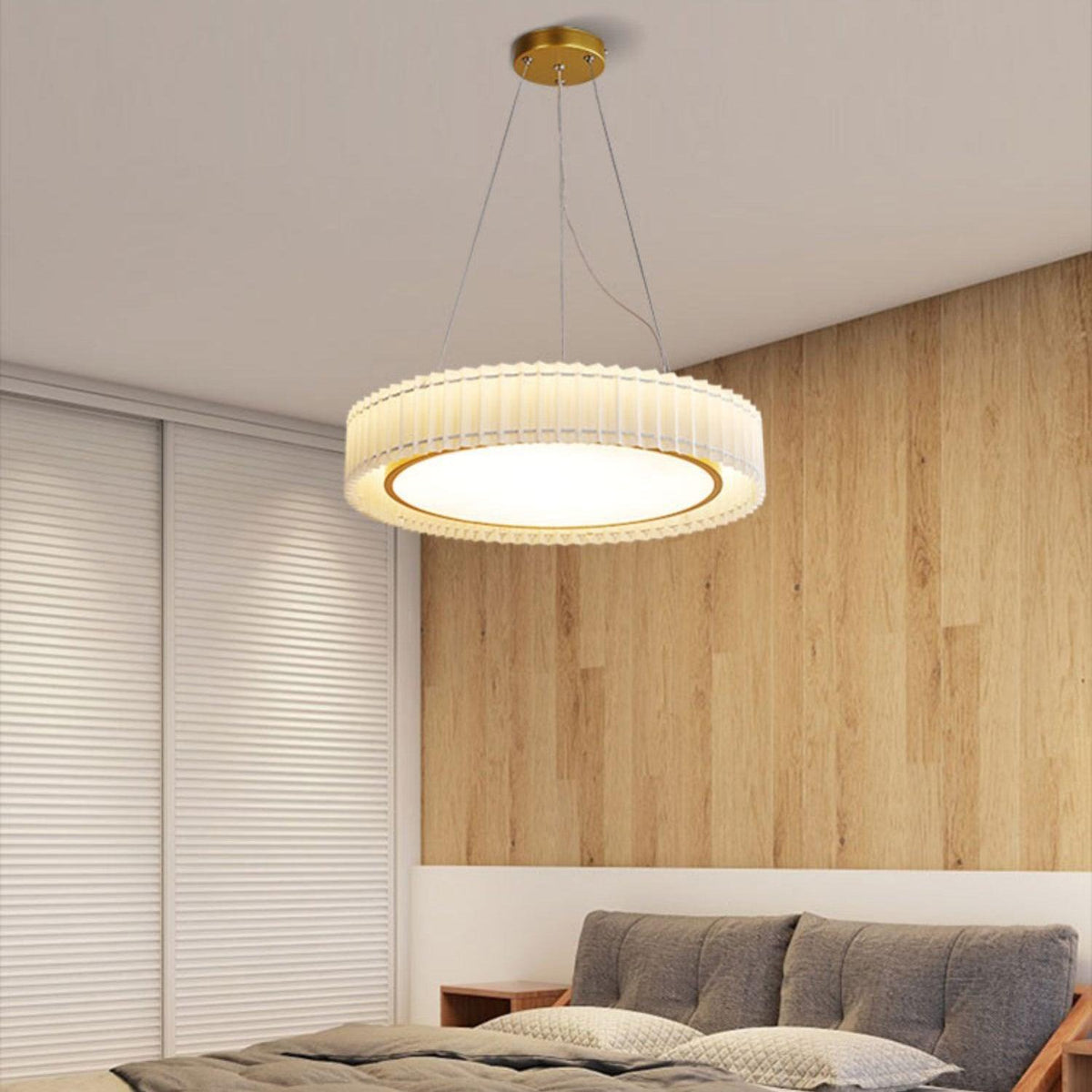 Cudo Cozy hanglamp met stoffen goudkleurige afwerking